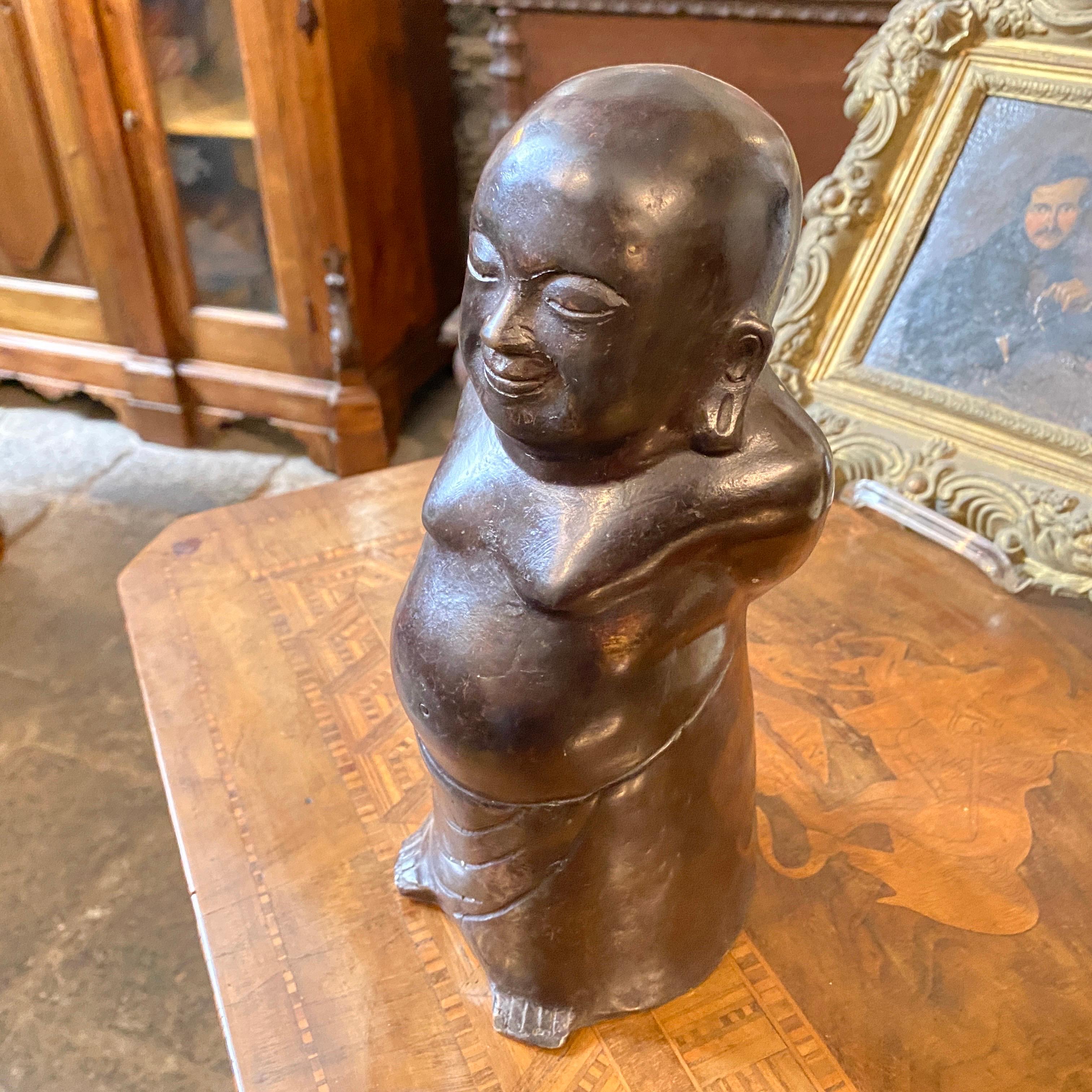 Late 19th Century Bronze Chinese Buddha Sculpture For Sale 3