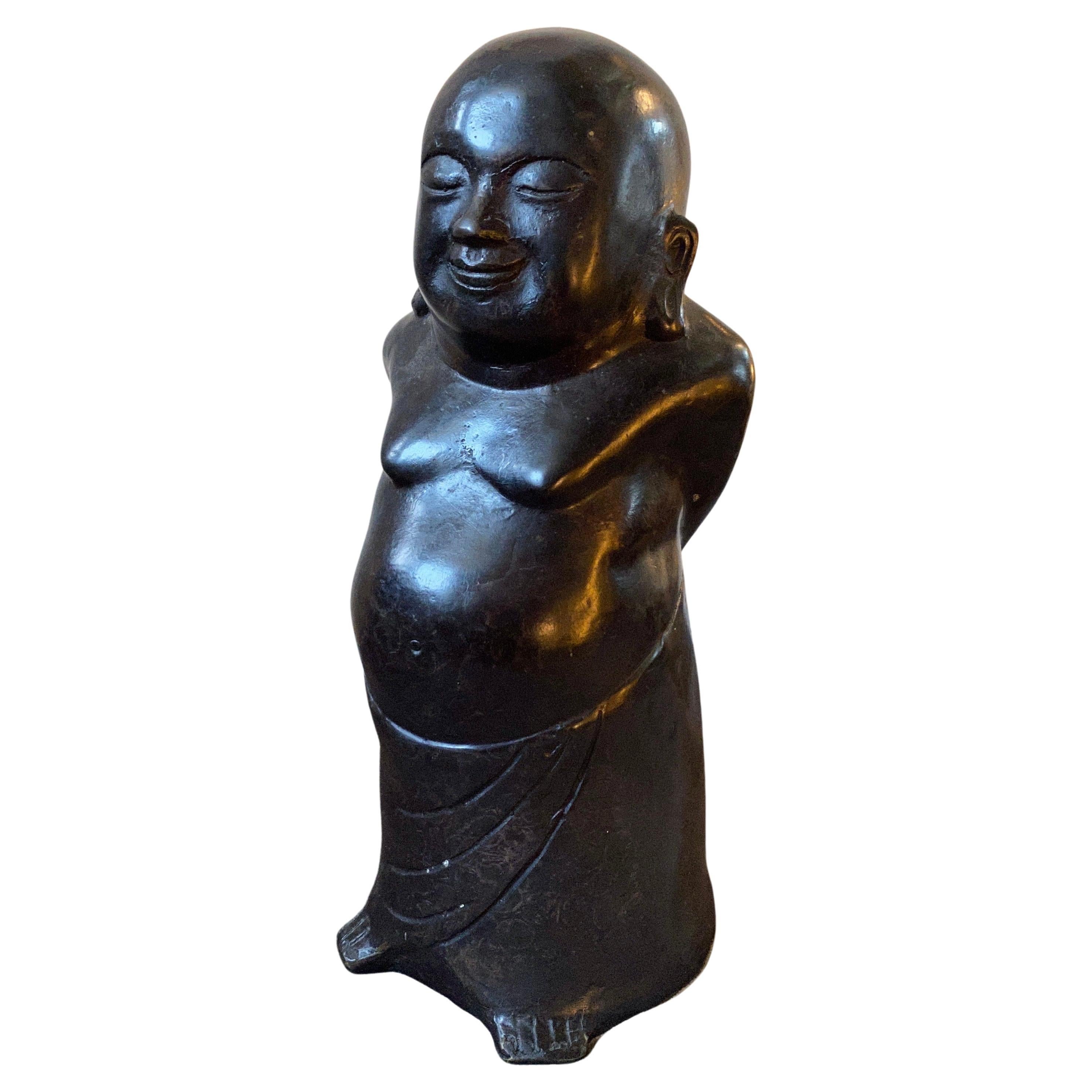 Chinesische Buddha-Skulptur aus Bronze des späten 19. Jahrhunderts