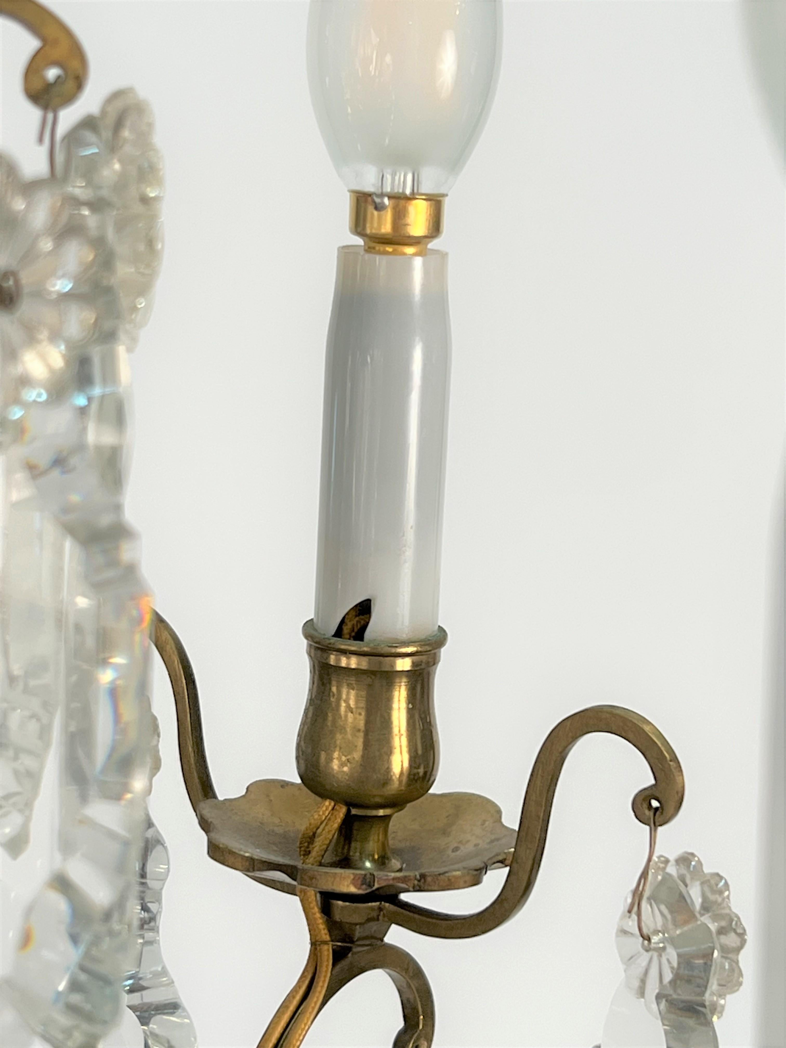 Lustre en bronze et cristal de la fin du 19e siècle en vente 6