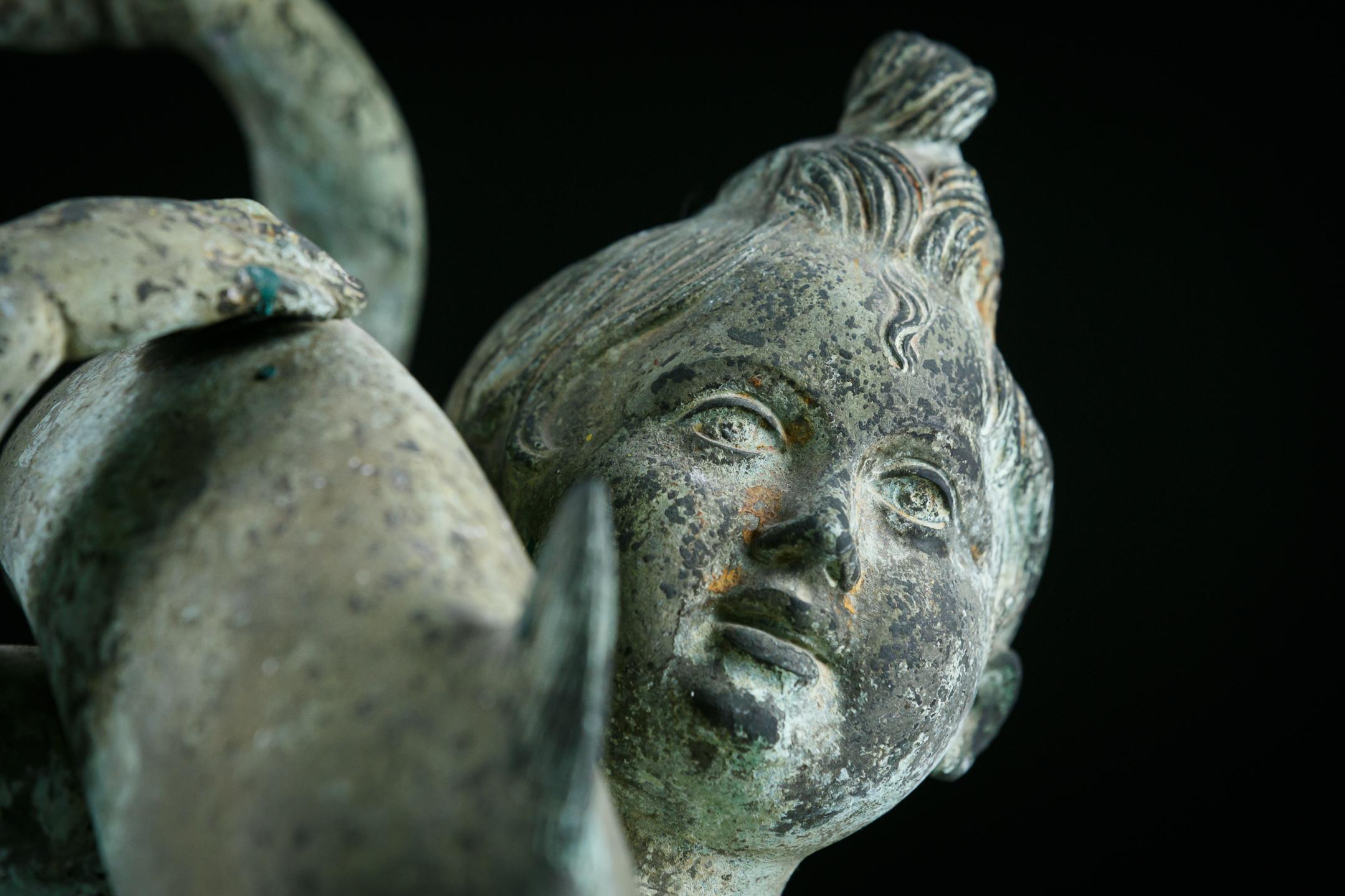 Late 19th Century Bronze Cupid with Dolphin by Sabatino De Angelis & Sons 16