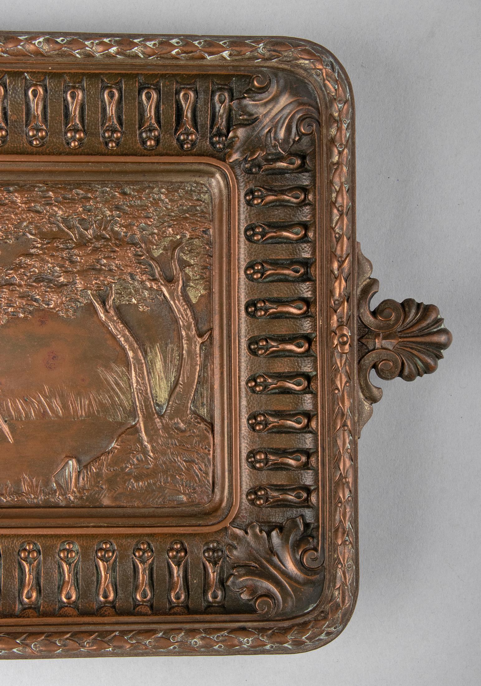 Plat en bronze de la fin du XIXe siècle de style Régence par Gustav Grohe en vente 3