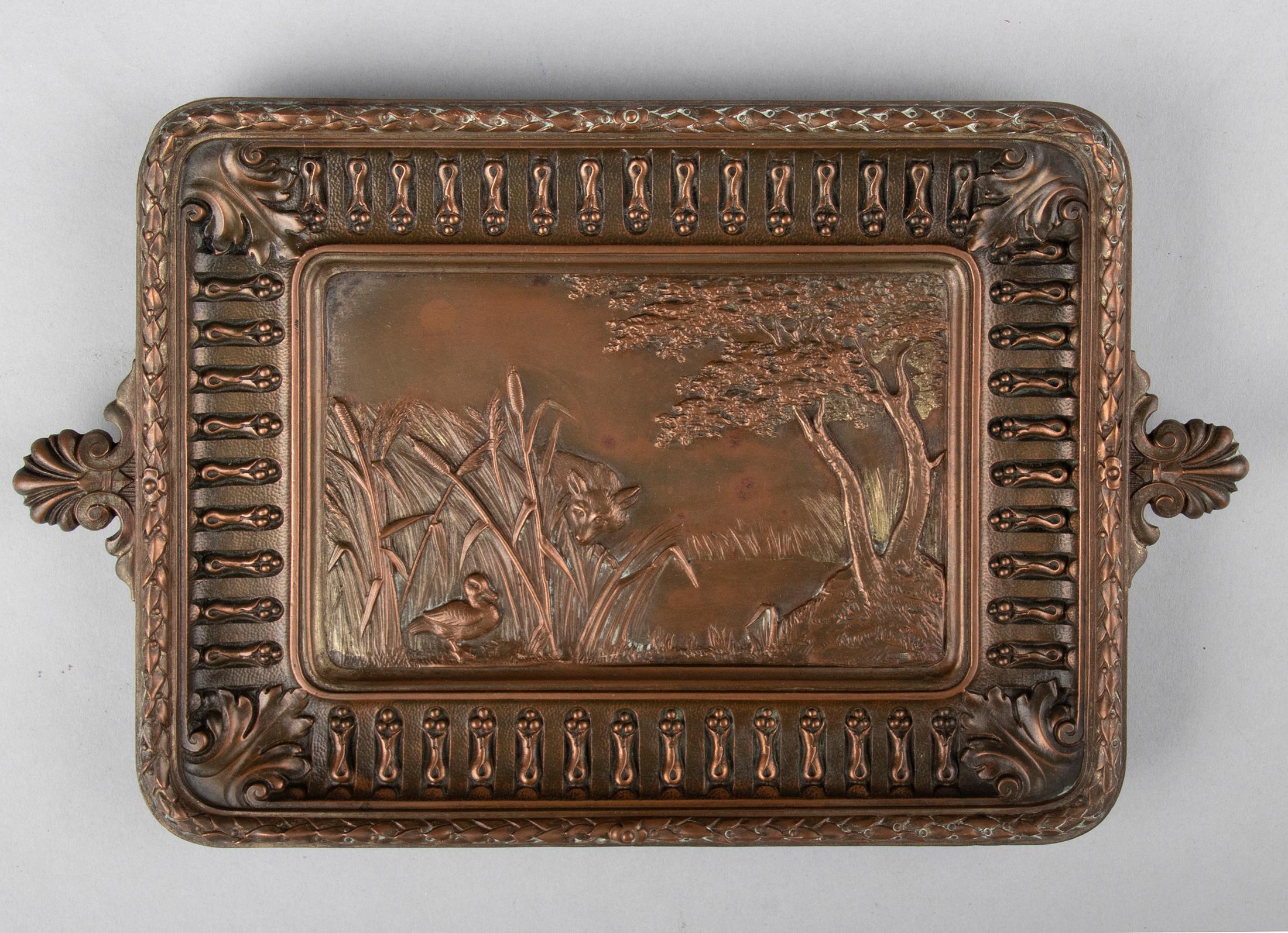 Bronze Plat en bronze de la fin du XIXe siècle de style Régence par Gustav Grohe en vente