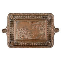 Plat en bronze de la fin du XIXe siècle de style Régence par Gustav Grohe