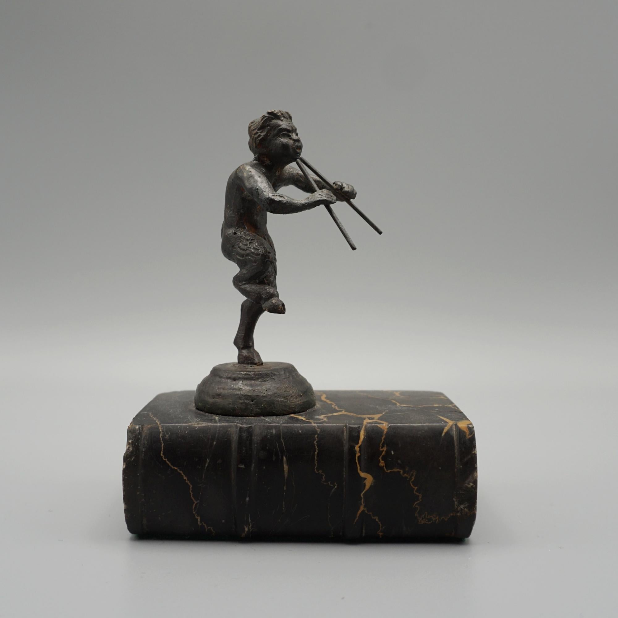 Late 19th Century Bronze Figure of Pan Playing the Pipes  In Good Condition For Sale In Forest Row, East Sussex