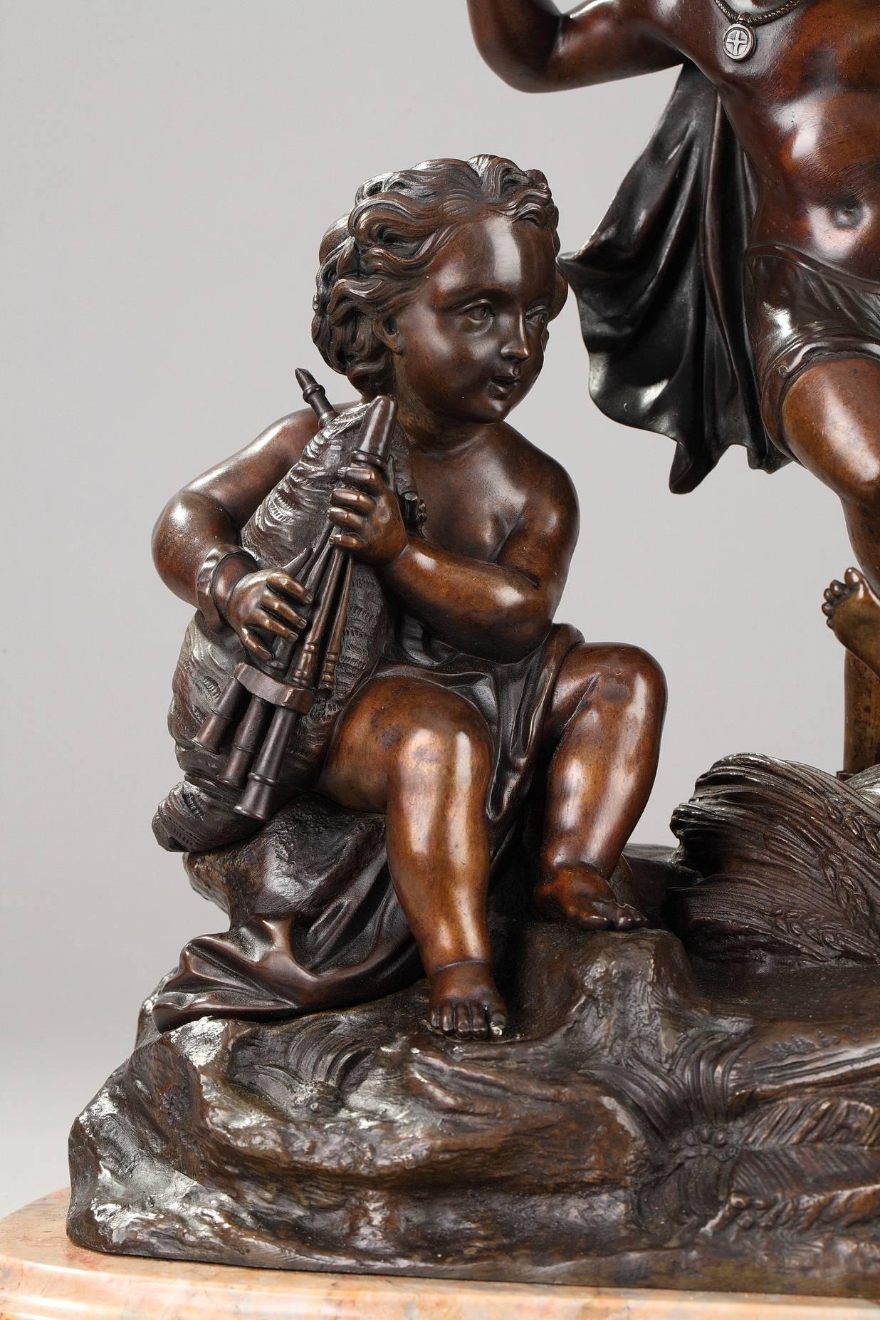 Napoleon III Late 19th Century Bronze Group, Cupids Playing Music For Sale