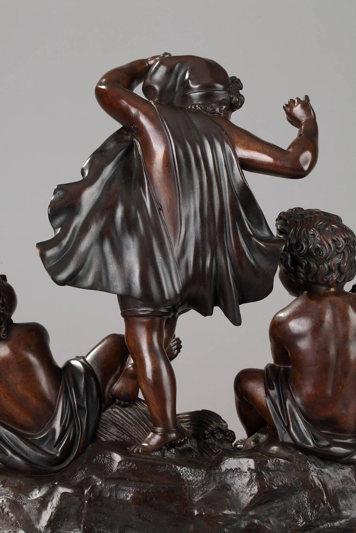 Late 19th Century Bronze Group, Cupids Playing Music For Sale 3