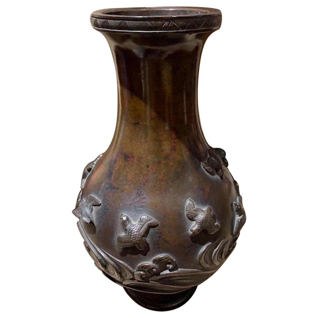 Late 19th Century Bronze Hanaike, 'Ikebana Display Vase' For Sale
