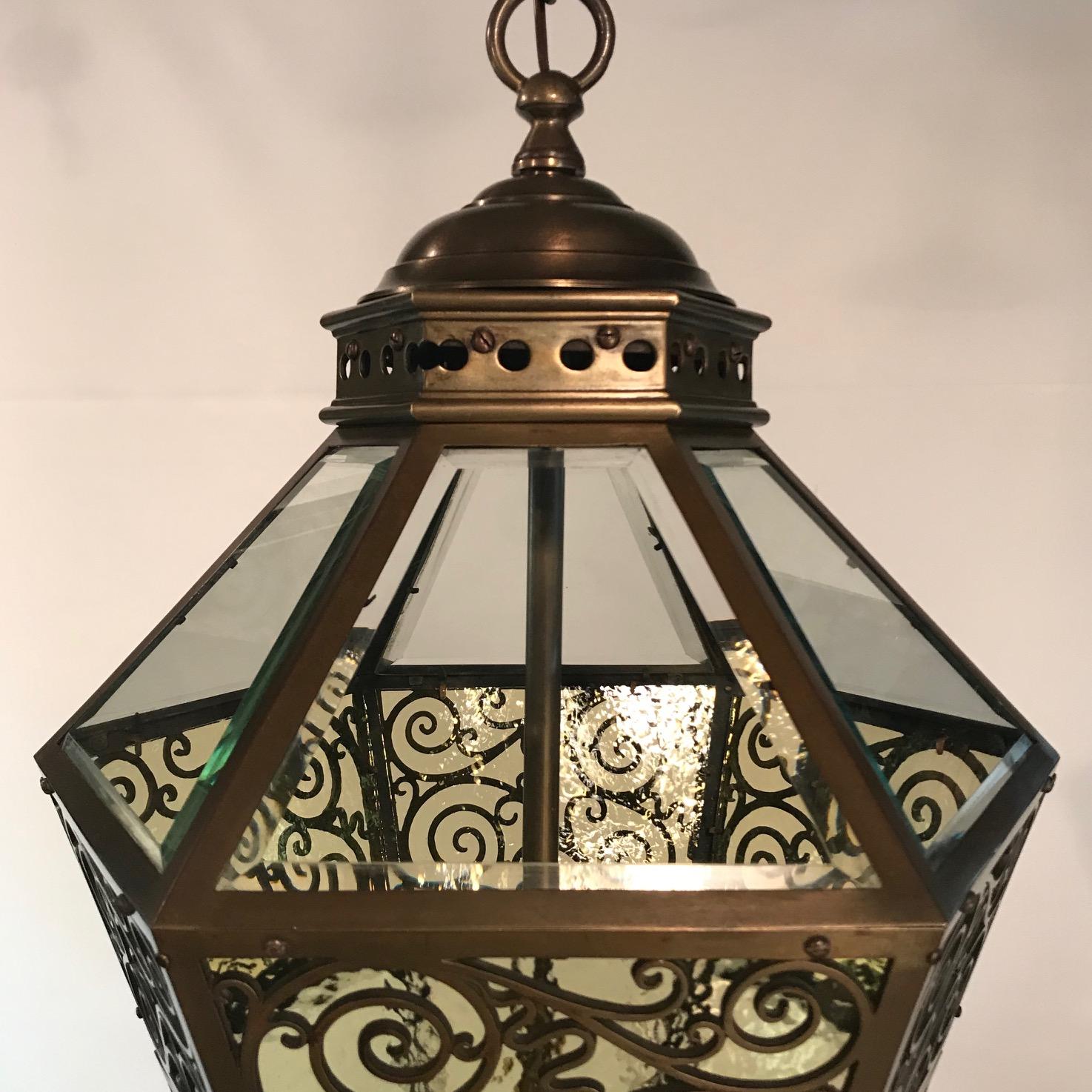 Late 19th Century Bronze Hanging Lantern For Sale 4