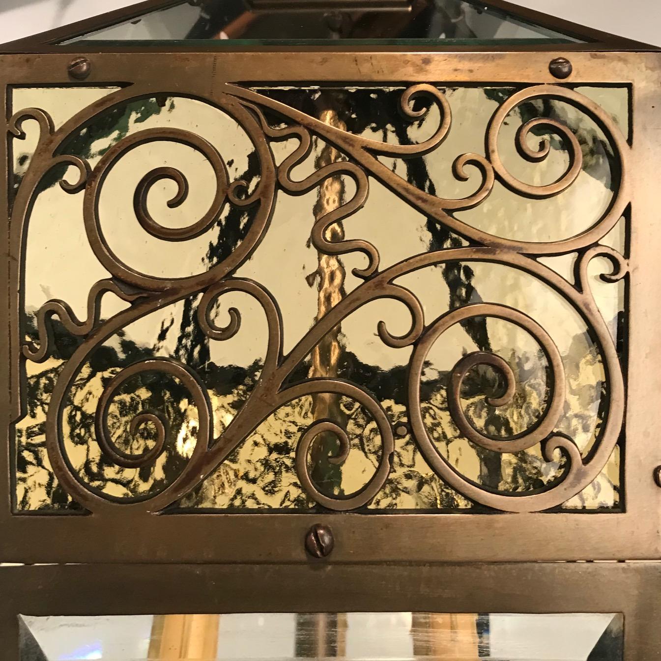 Late 19th Century Bronze Hanging Lantern For Sale 1