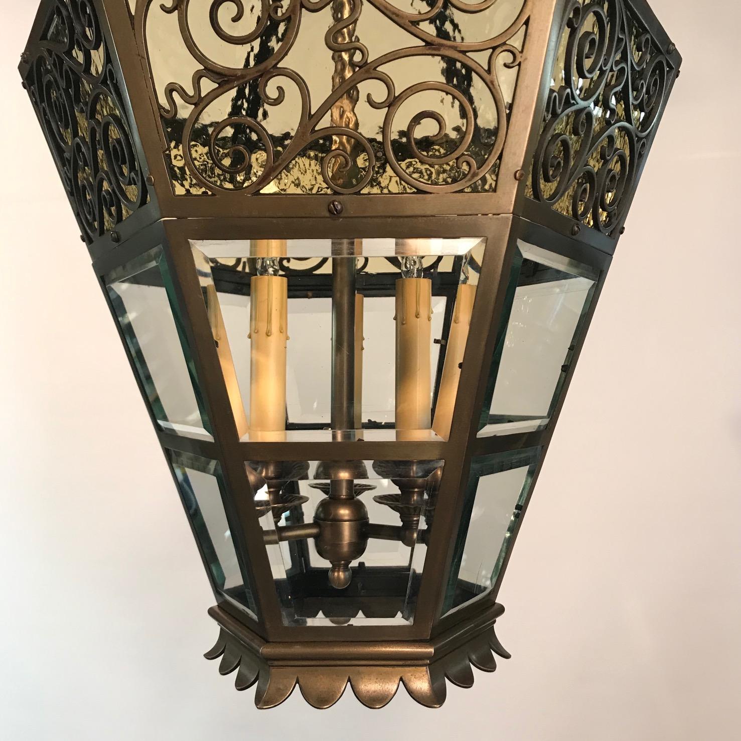 Late 19th Century Bronze Hanging Lantern For Sale 2