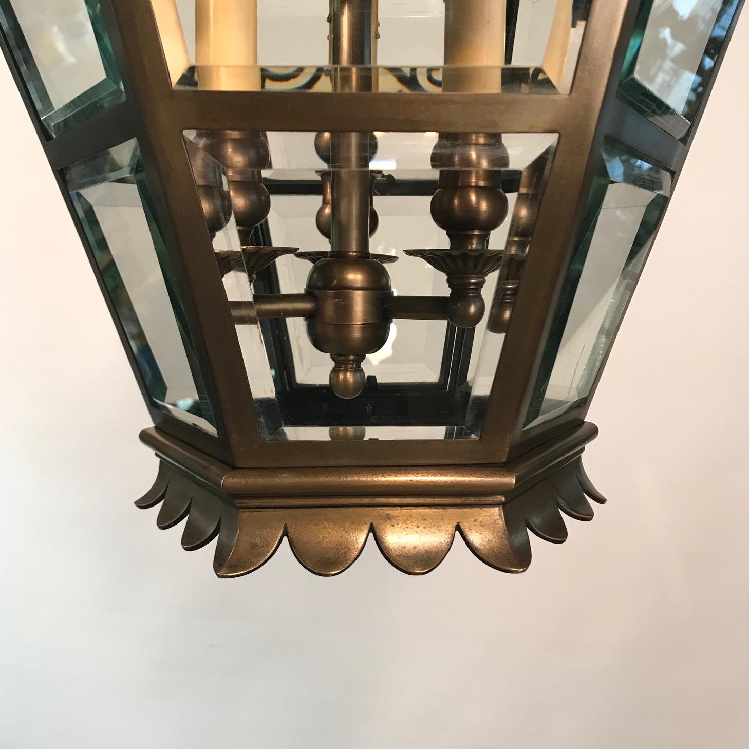 Lanterne suspendue en bronze de la fin du XIXe siècle en vente 3