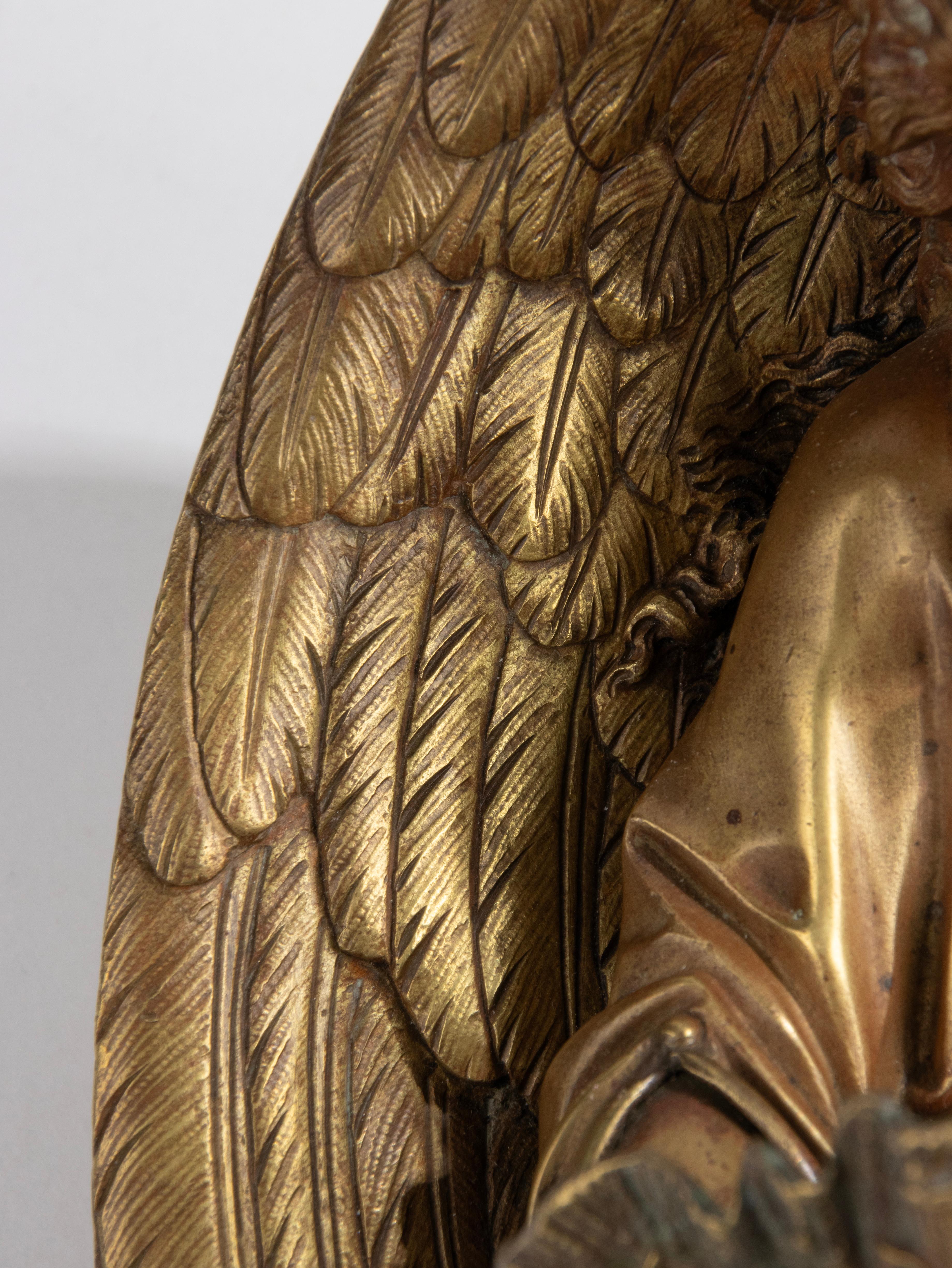Bronze- Holy Water Font mit Engel aus dem späten 19. Jahrhundert von Leblanc-Barbedienne im Angebot 6