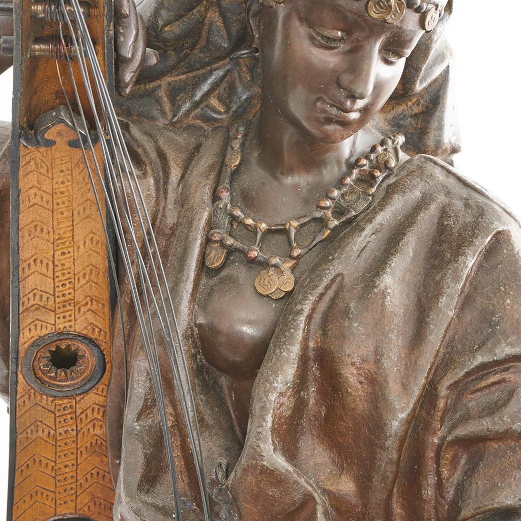 Late 19th Century Bronze 'Jeune Harpiste Arabique by Louis Hottot 11