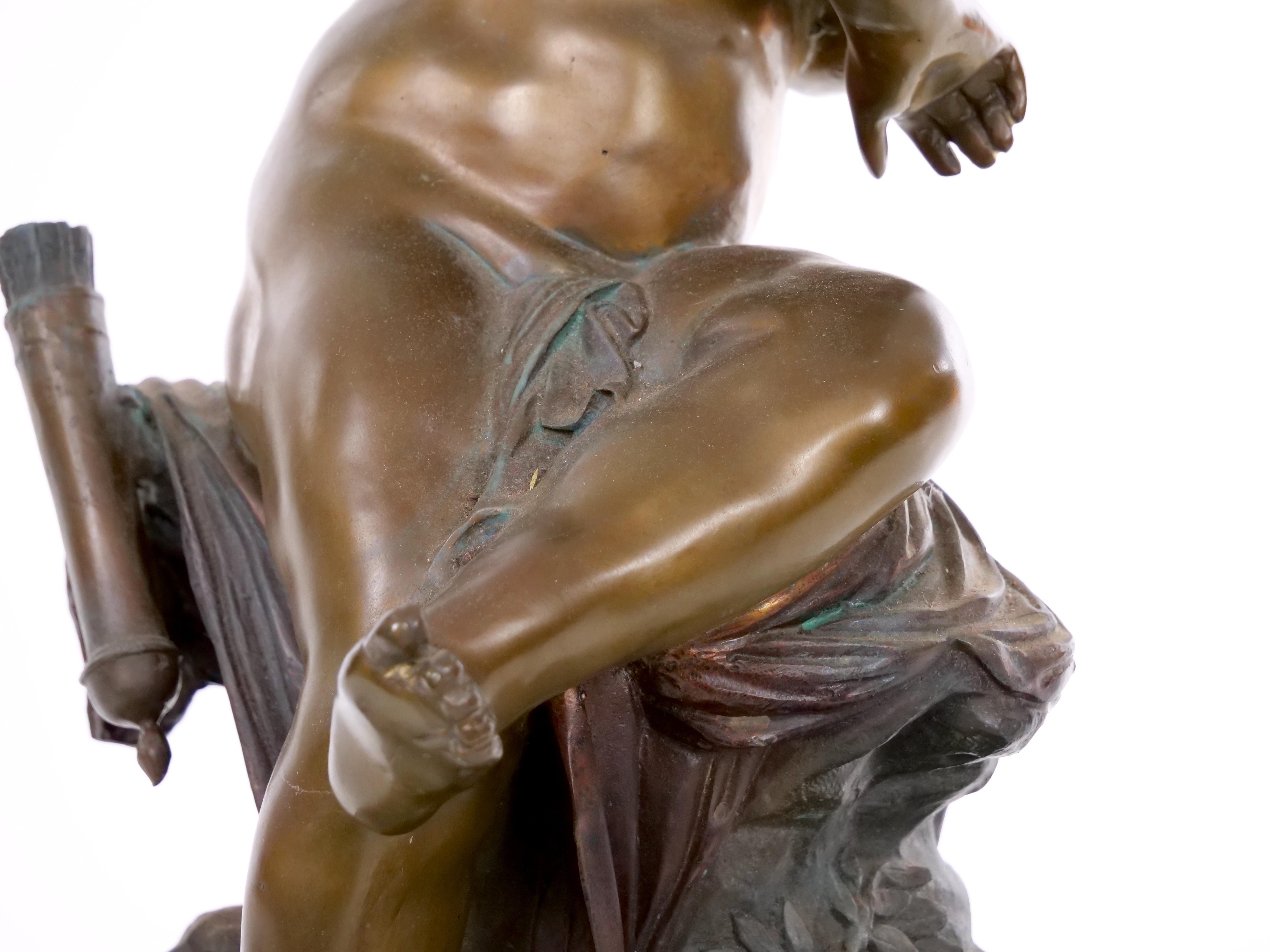 Sculpture en bronze et marbre de la fin du XIXe siècle en vente 5