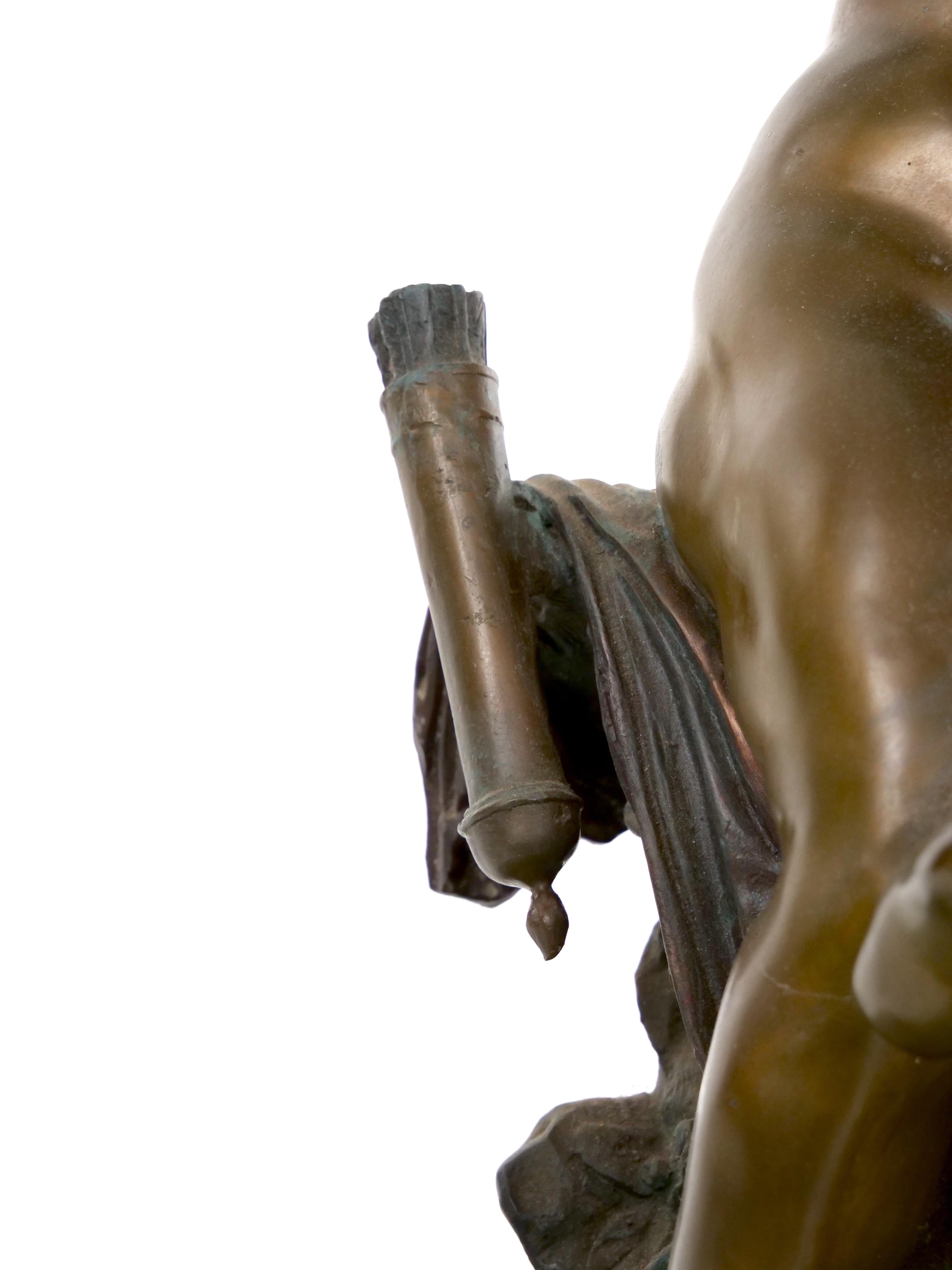Scultura in bronzo e marmo della fine del XIX secolo in vendita 6