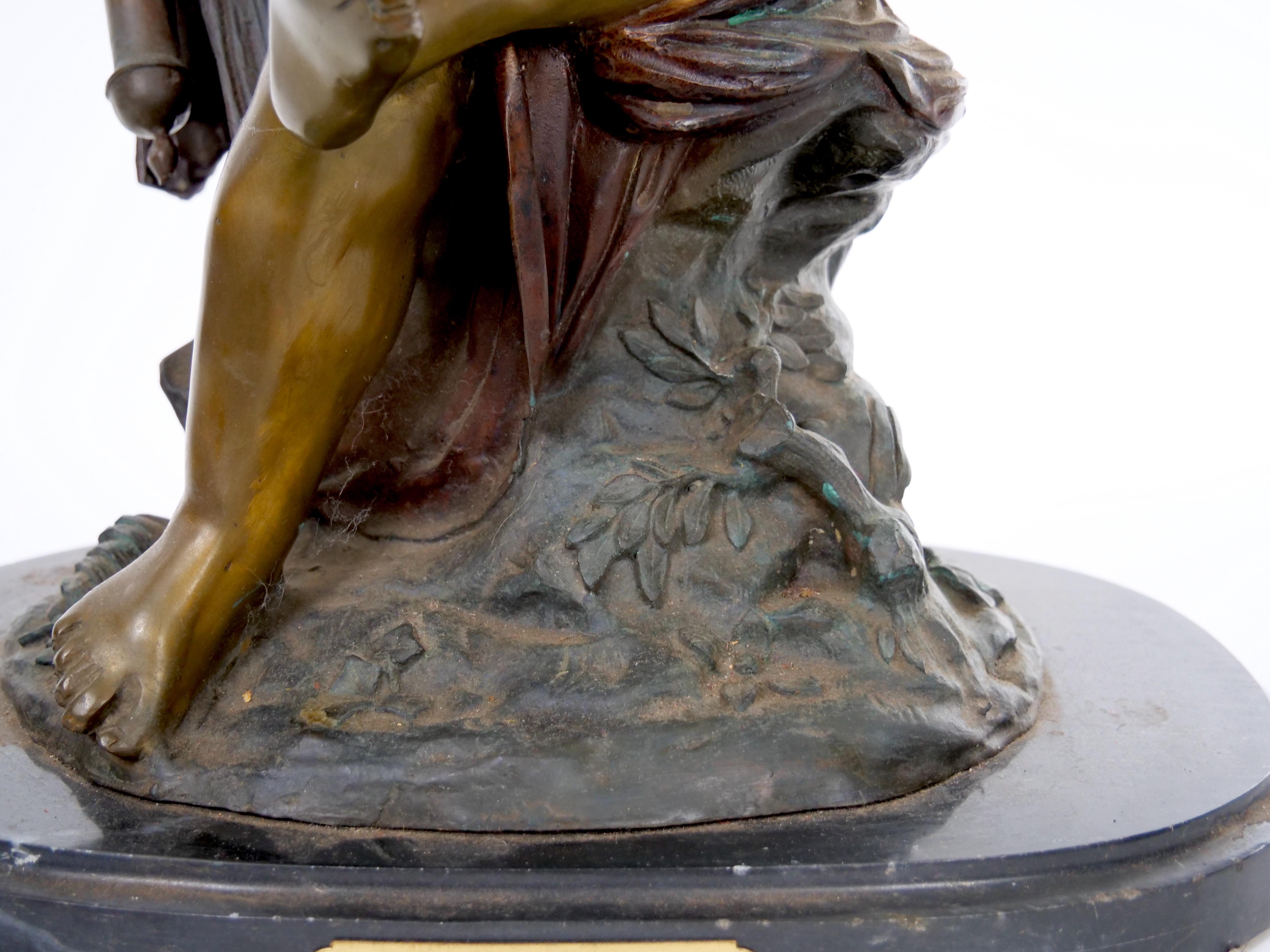 Sculpture en bronze et marbre de la fin du XIXe siècle en vente 7