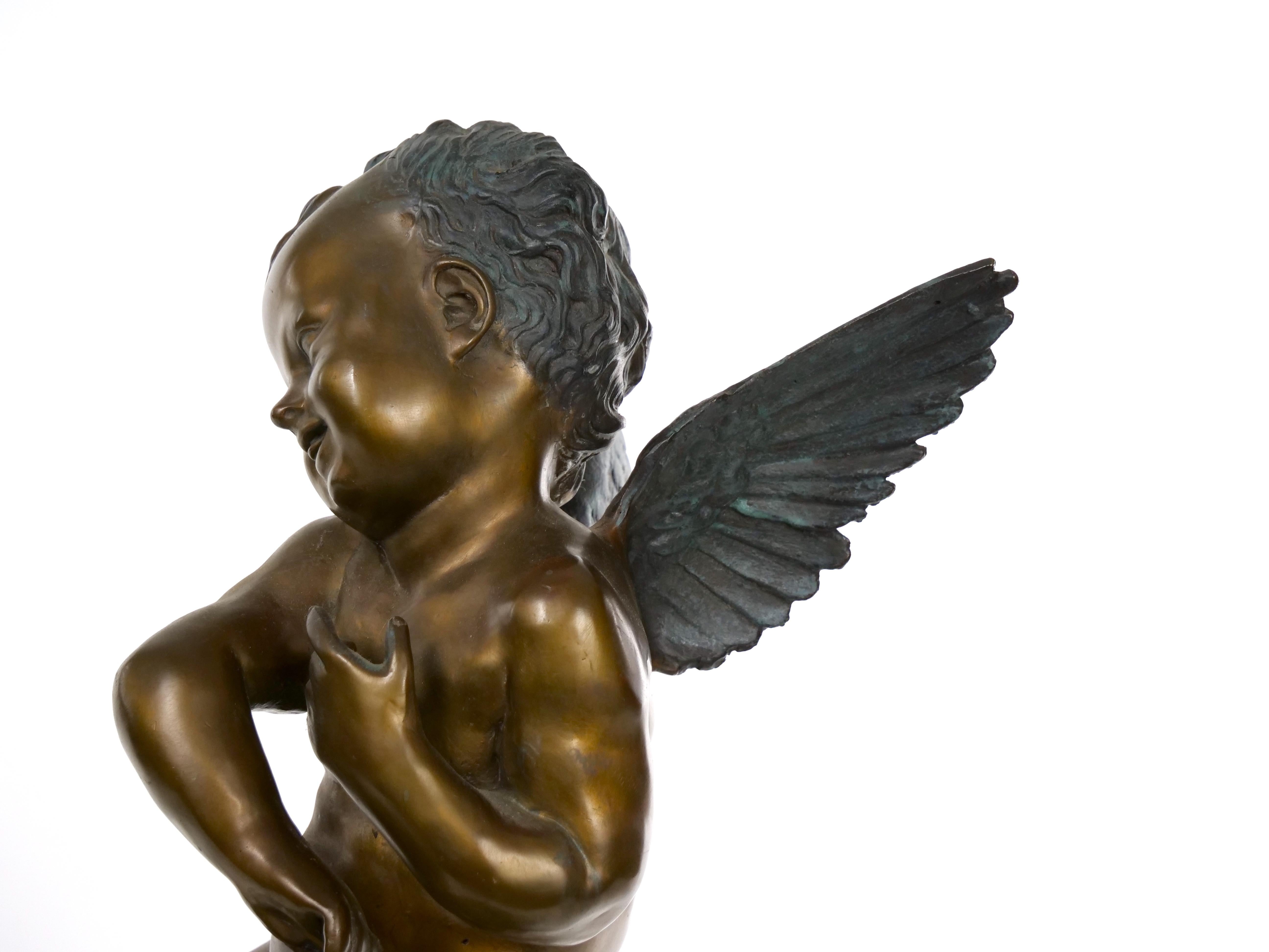 Scultura in bronzo e marmo della fine del XIX secolo in vendita 9