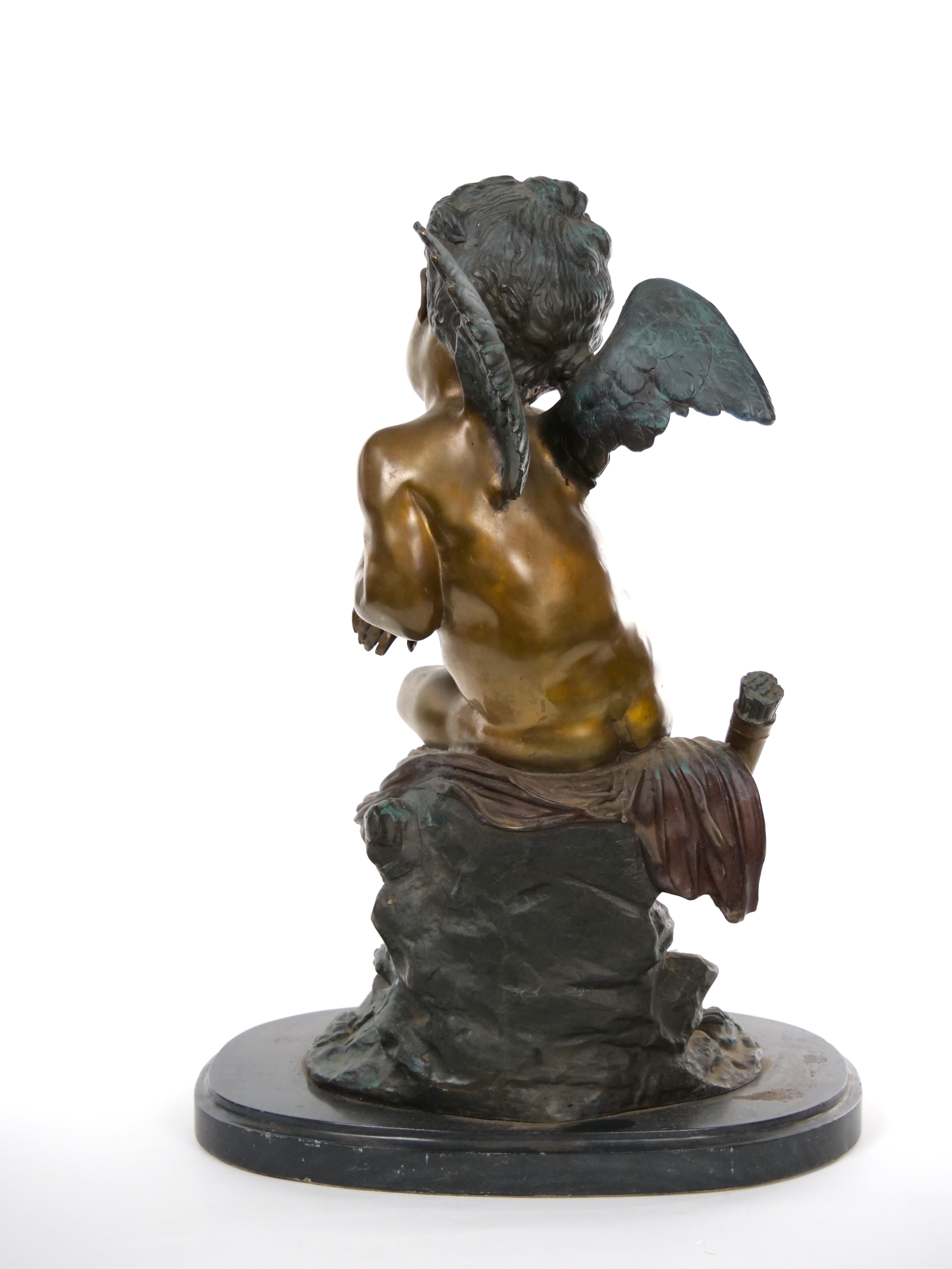 Bronze-/Marmorskulptur aus dem späten 19. Jahrhundert (Französisch) im Angebot