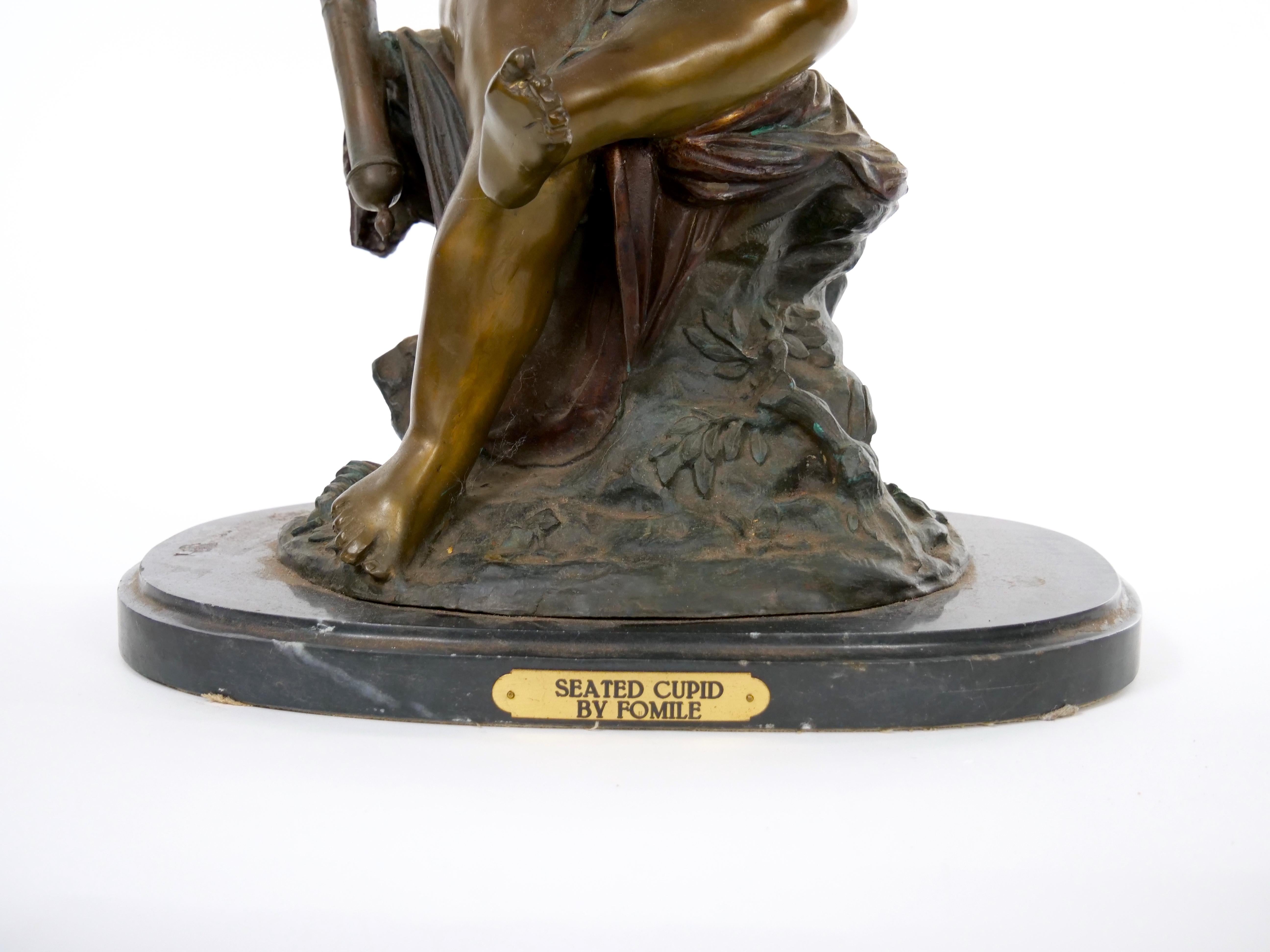 Sculpture en bronze et marbre de la fin du XIXe siècle Bon état - En vente à Tarry Town, NY