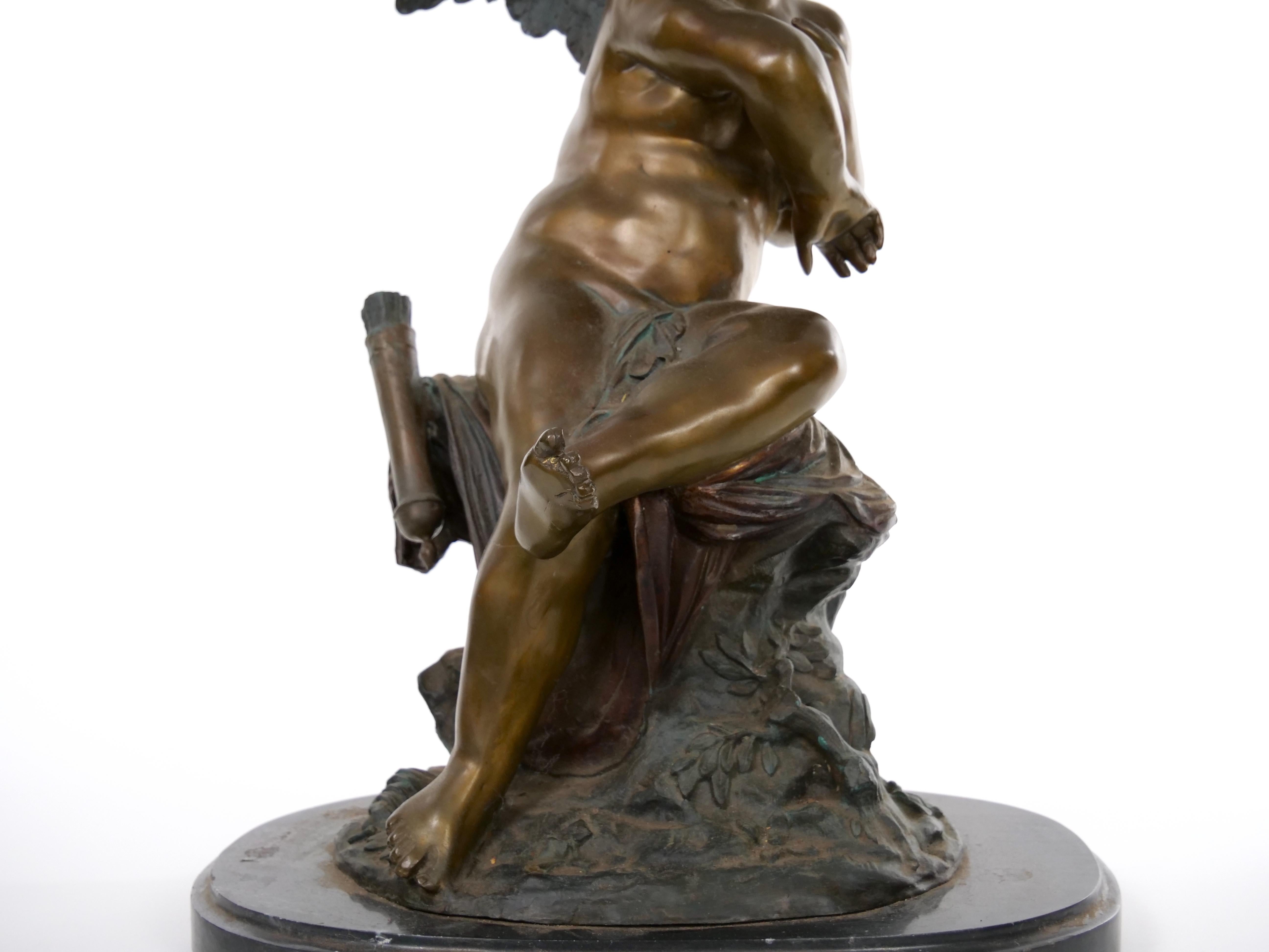 Bronze-/Marmorskulptur aus dem späten 19. Jahrhundert im Angebot 1