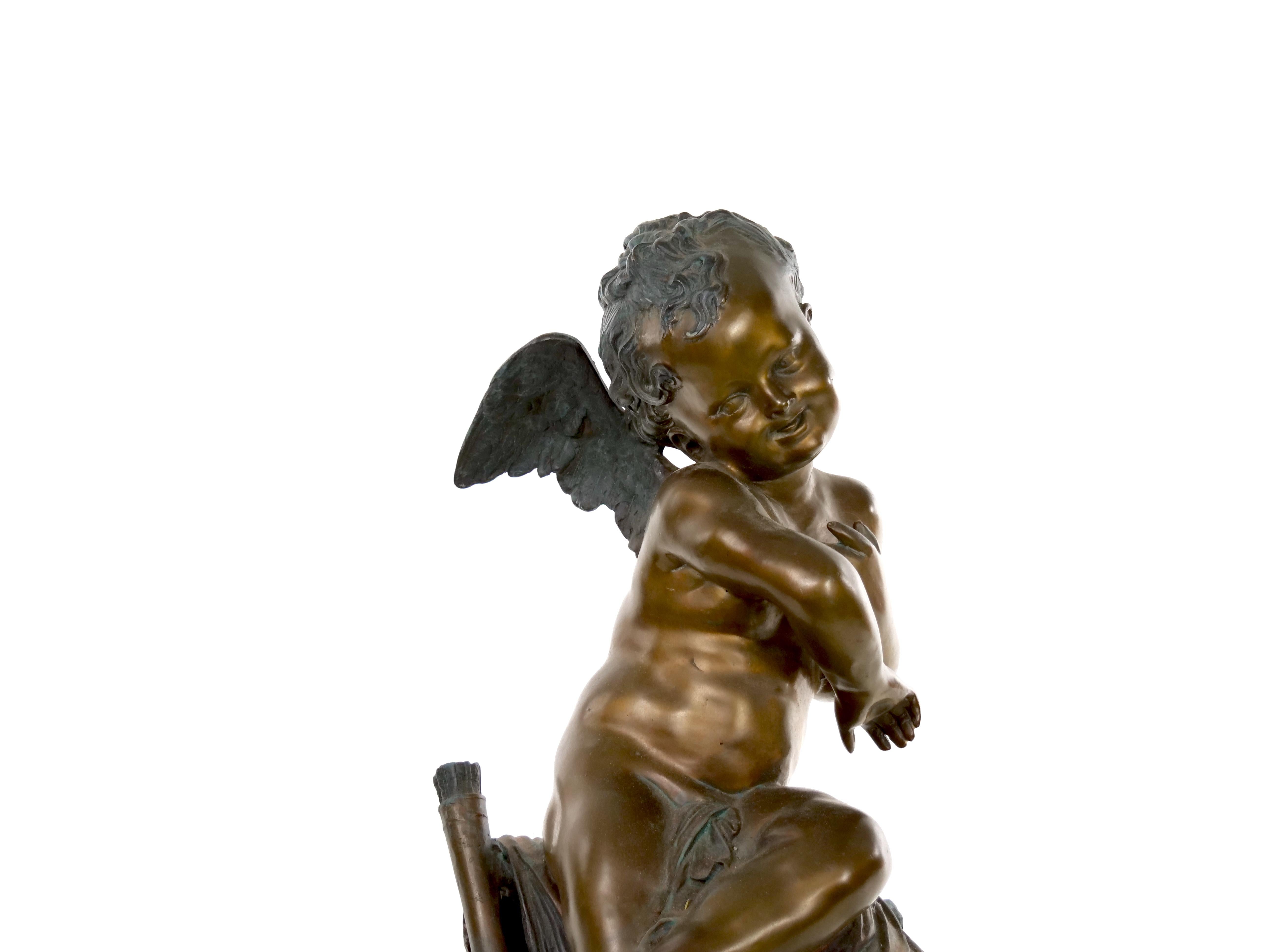 Sculpture en bronze et marbre de la fin du XIXe siècle en vente 1