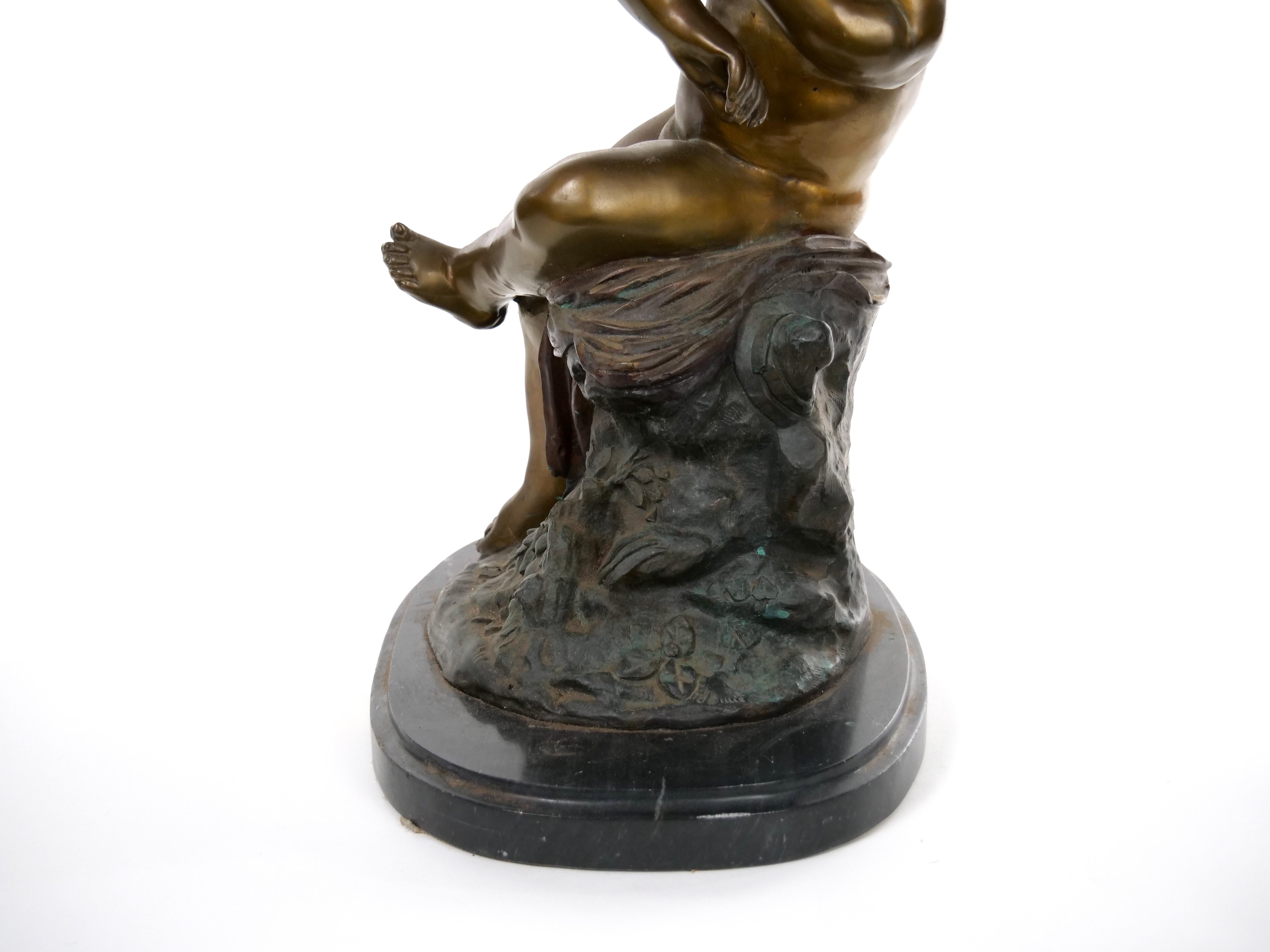 Sculpture en bronze et marbre de la fin du XIXe siècle en vente 2