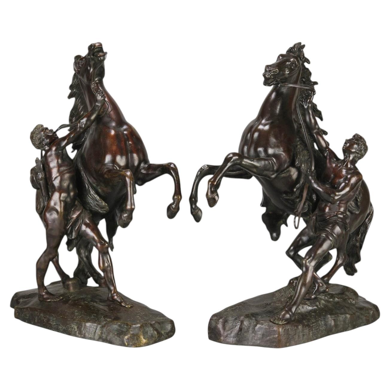 Late 19th Century Bronze "Marly Horses" After Coustou