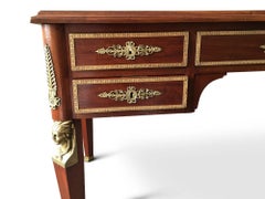 Writing Table/Bureau Plat Bronze-Mounted with Matching Chairs French late 19th C