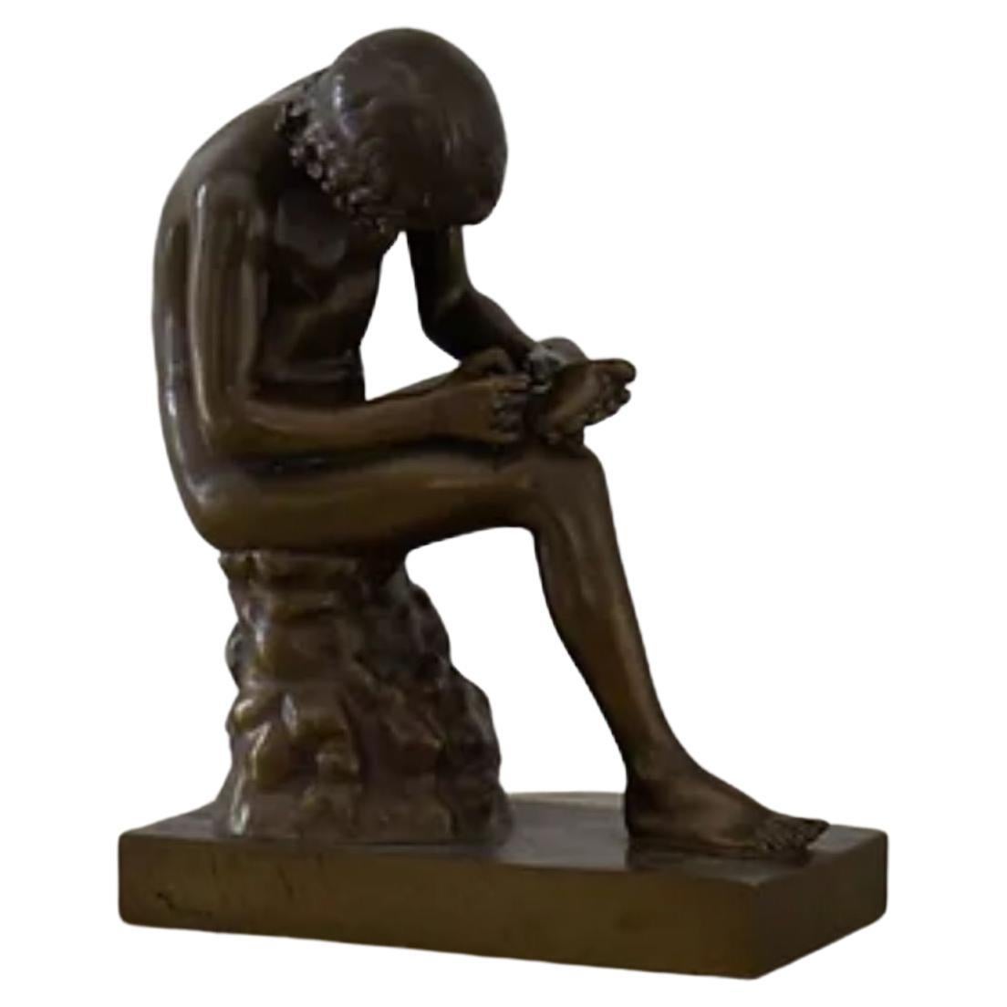 Scultura in bronzo di Spinario della Société Collas et Barbedienne della fine del XIX secolo