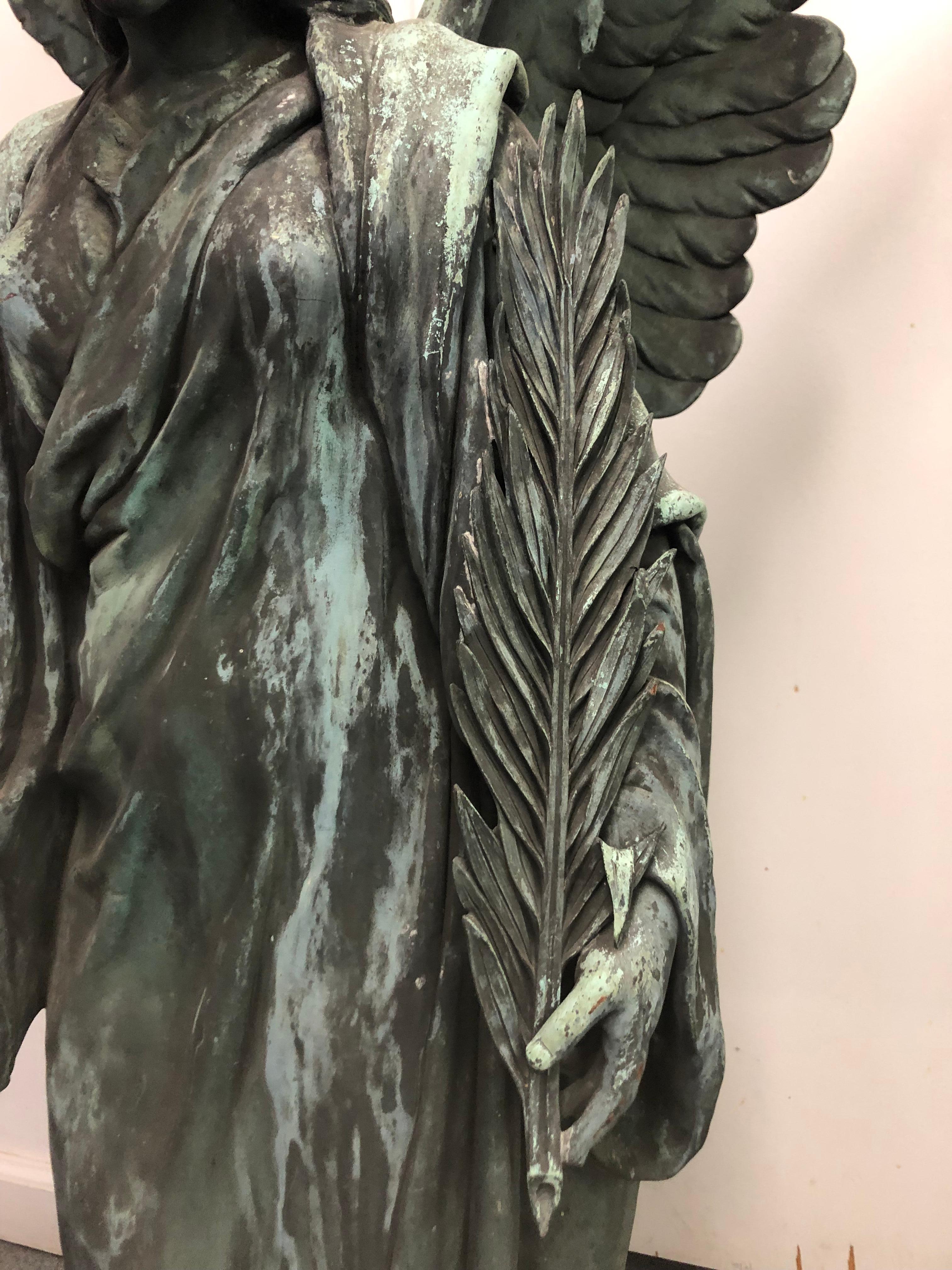Late 19th Century Bronze over Copper Guardian or Praying Angel  1
