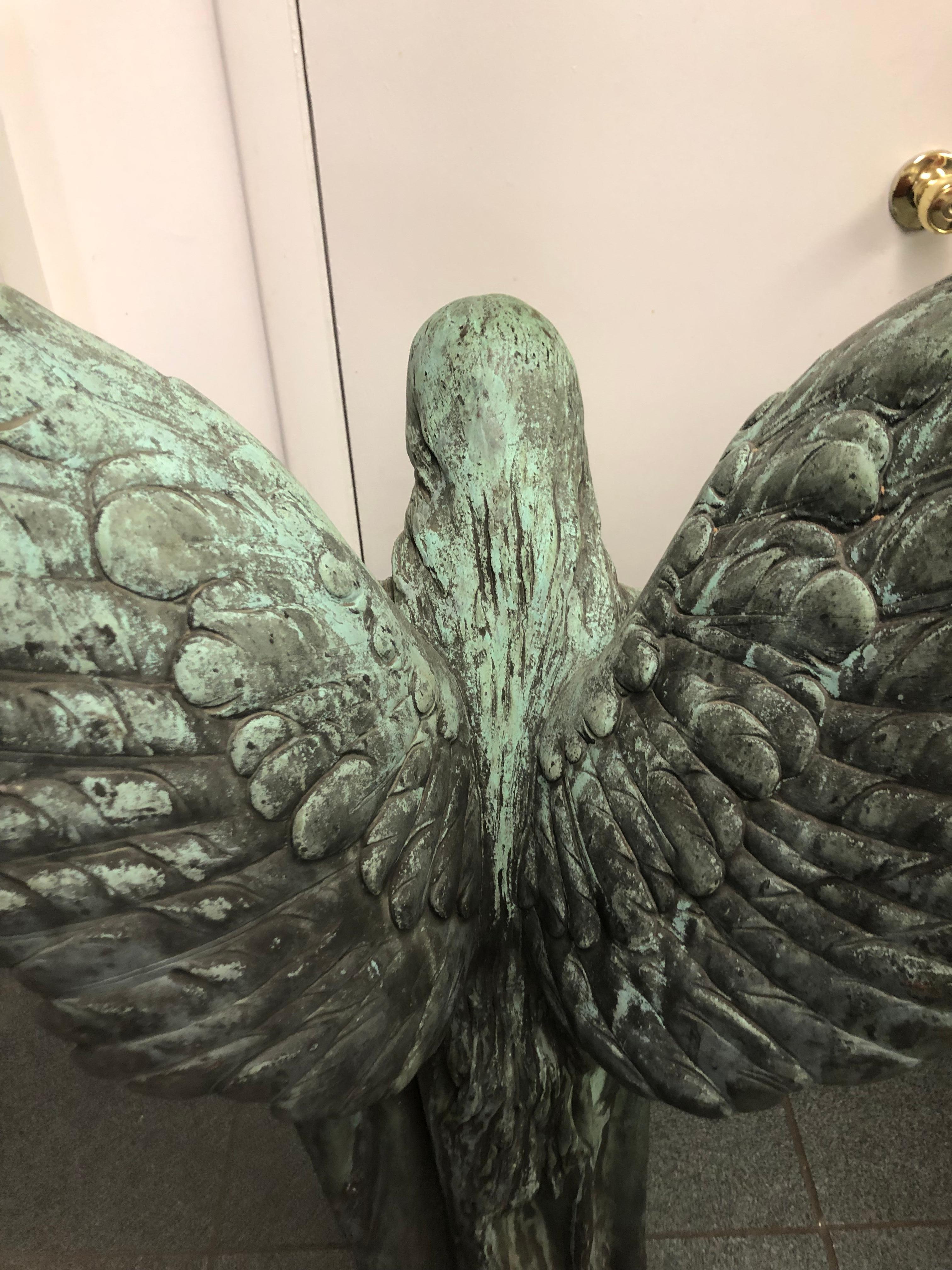 Late 19th Century Bronze over Copper Guardian or Praying Angel  4