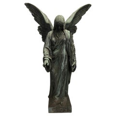 Late 19th Century Bronze over Copper Guardian or Praying Angel