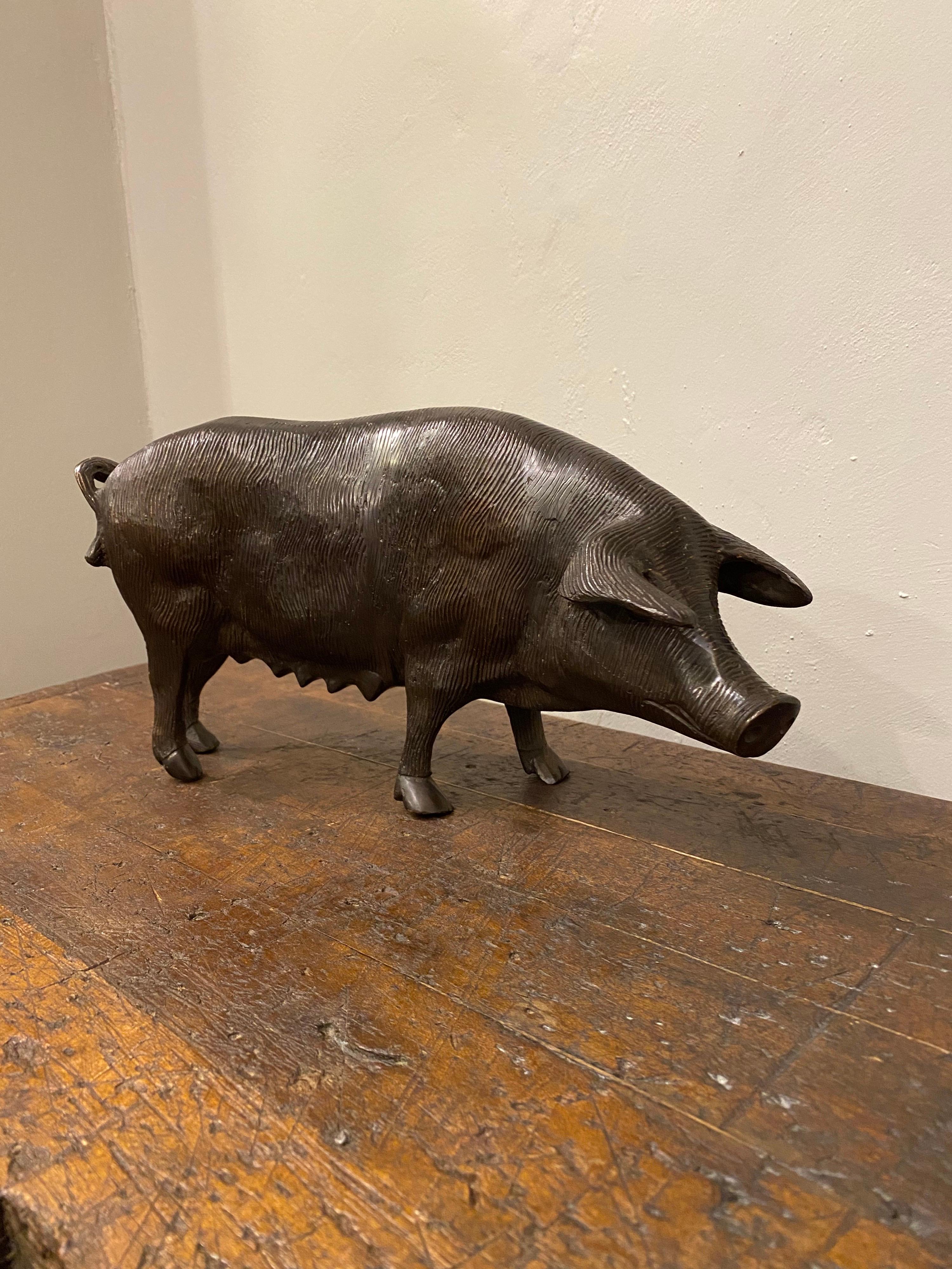 Late 19th Century Bronze Pig 4