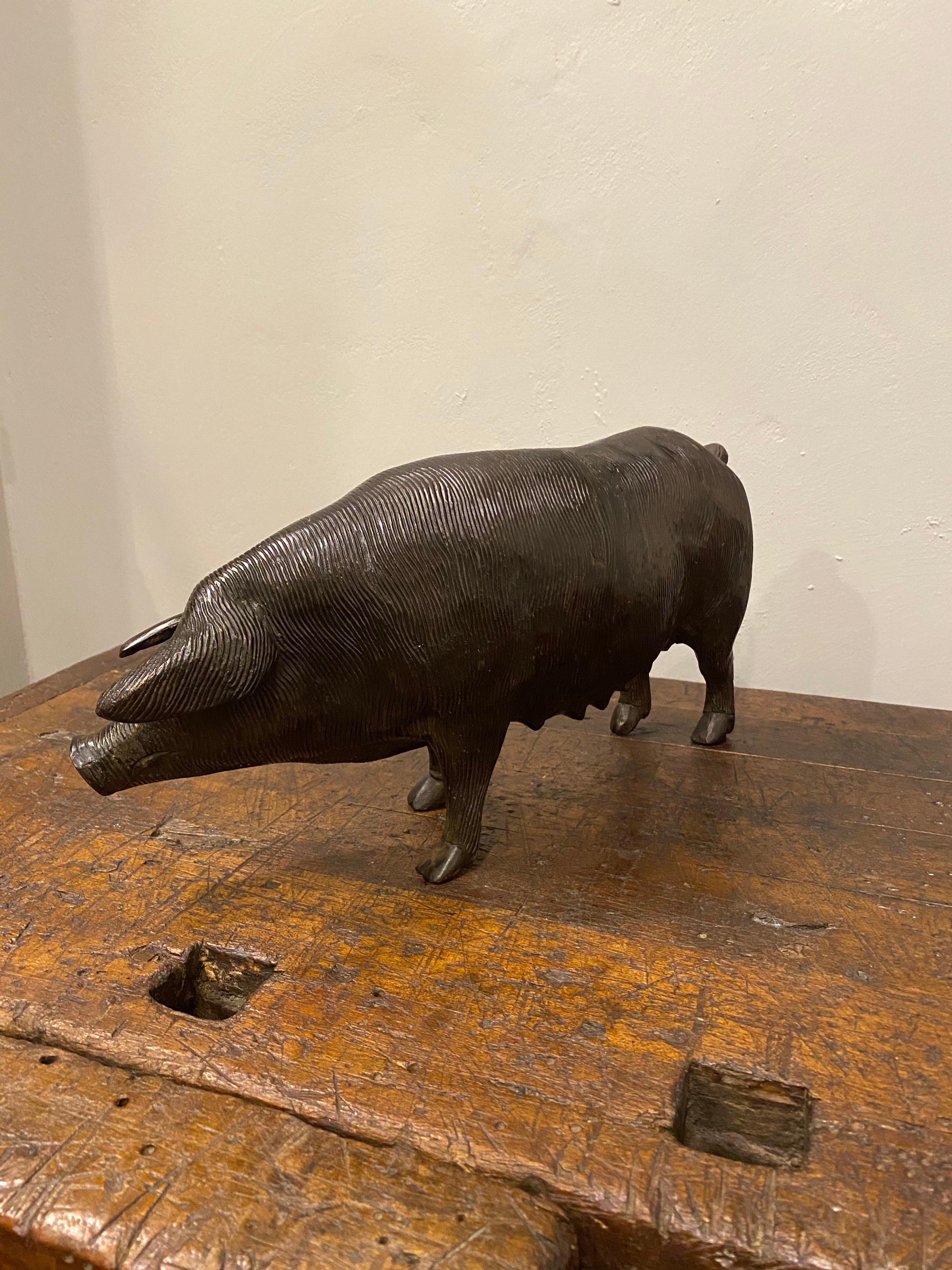 American Late 19th Century Bronze Pig