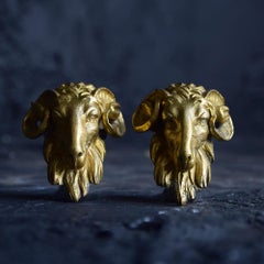 Late 19th Century Bronze Rams Head Fragments