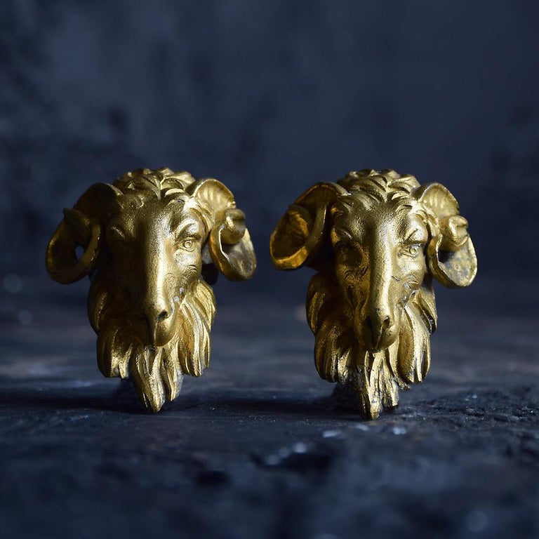 Late 19th Century Bronze Rams Head Fragments at 1stDibs