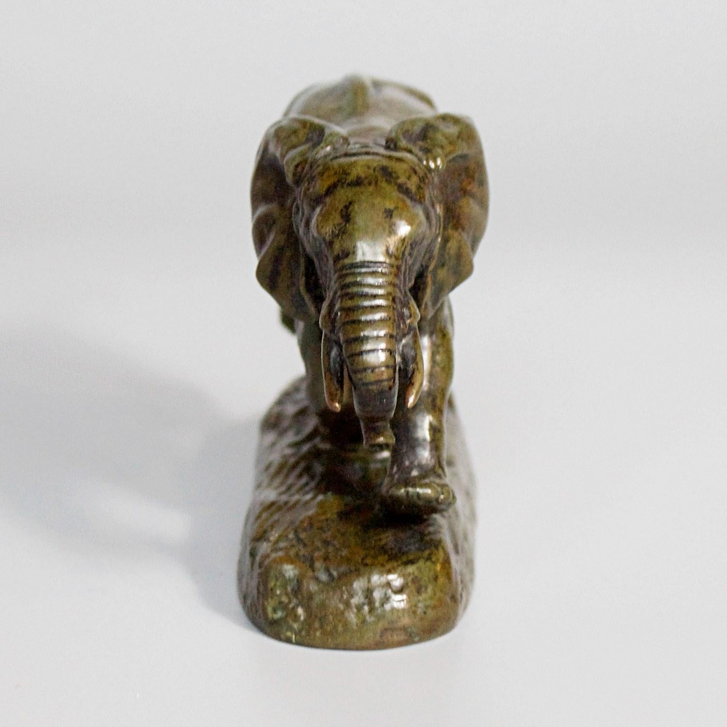 French Late 19th Century Bronze Sculpture 'Elephant du Senegal' by Antoine-Louis Barye
