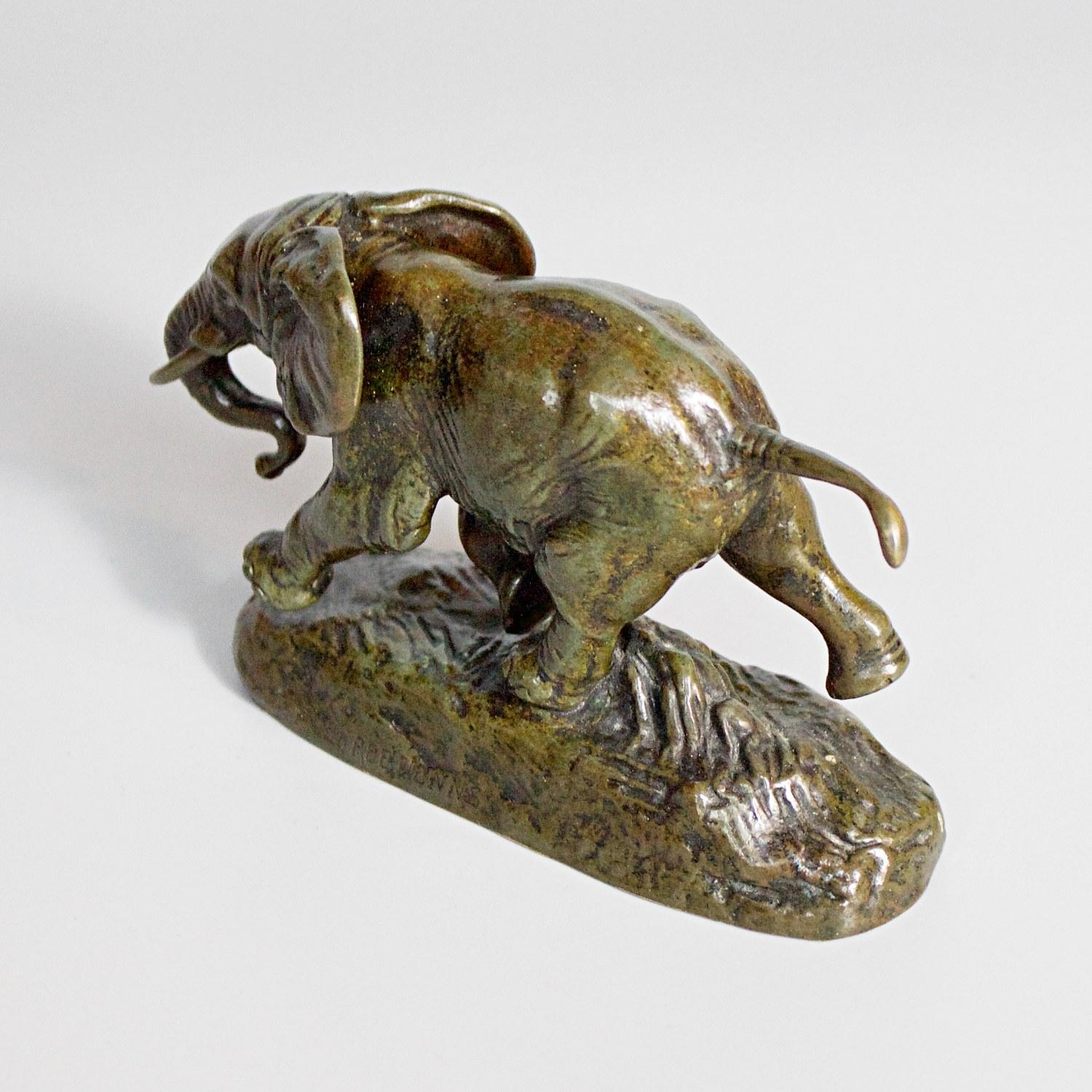 Late 19th Century Bronze Sculpture 'Elephant du Senegal' by Antoine-Louis Barye 1