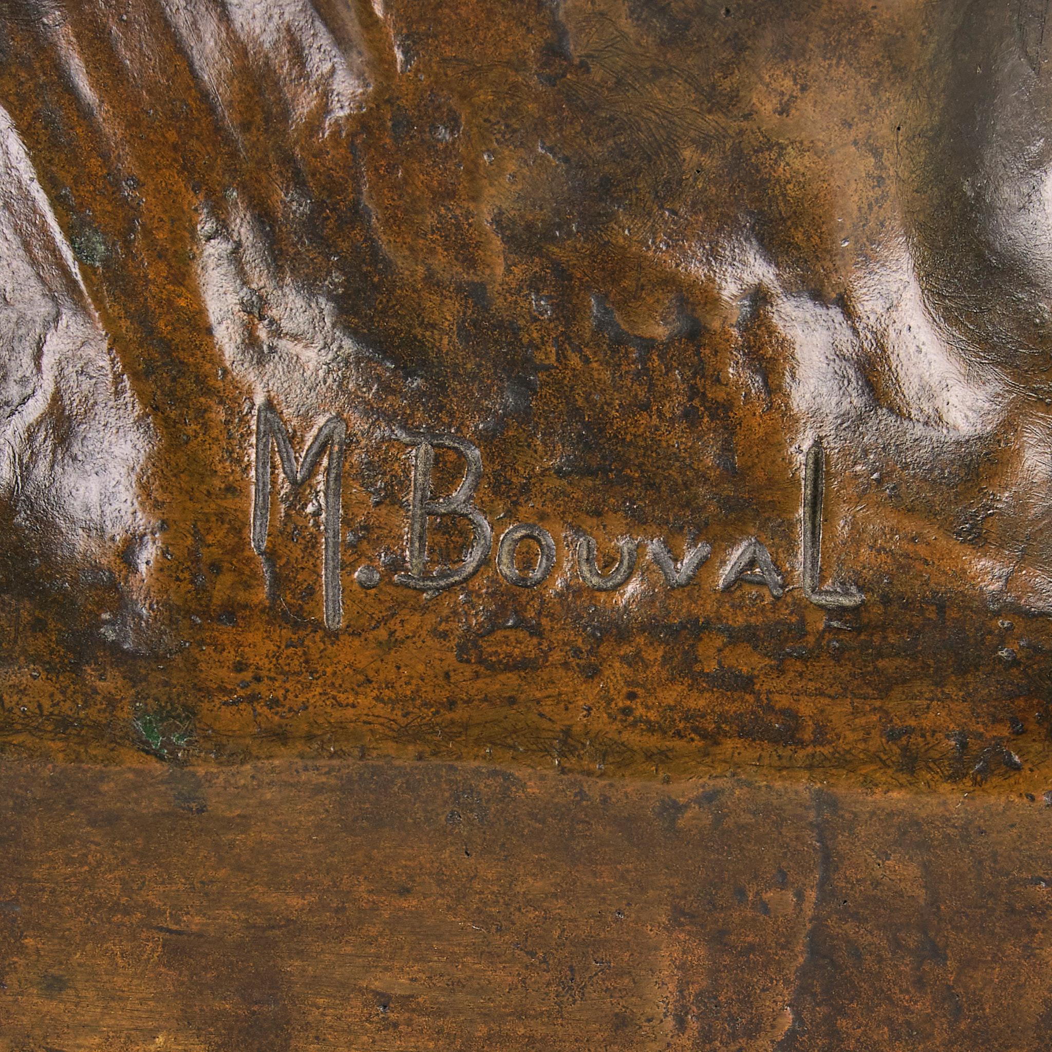 Scultura in bronzo della fine del XIX secolo intitolata Femme avec Oiseau di Maurice Bouval in vendita 4