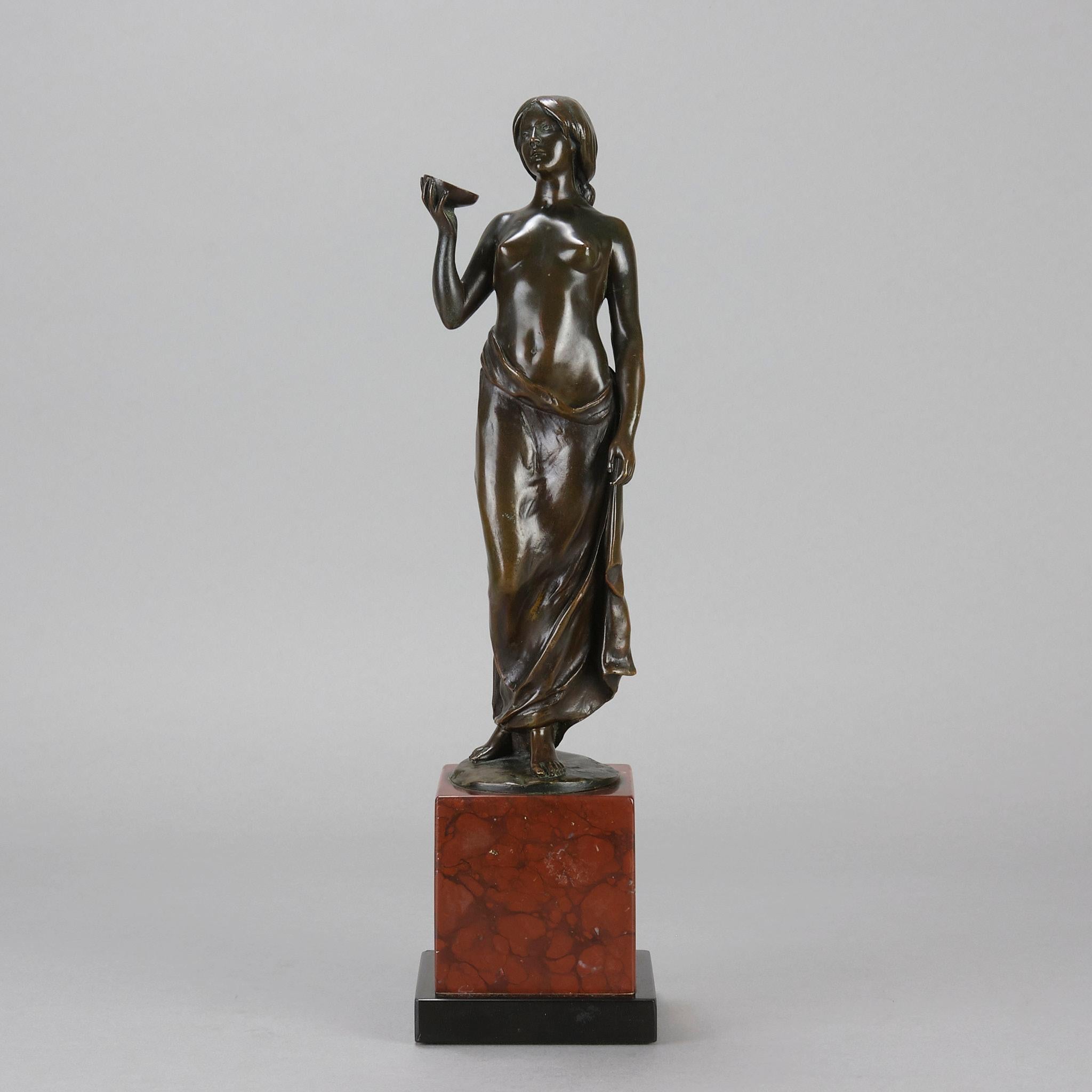 Art Nouveau Scultura in bronzo della fine del XIX secolo intitolata 