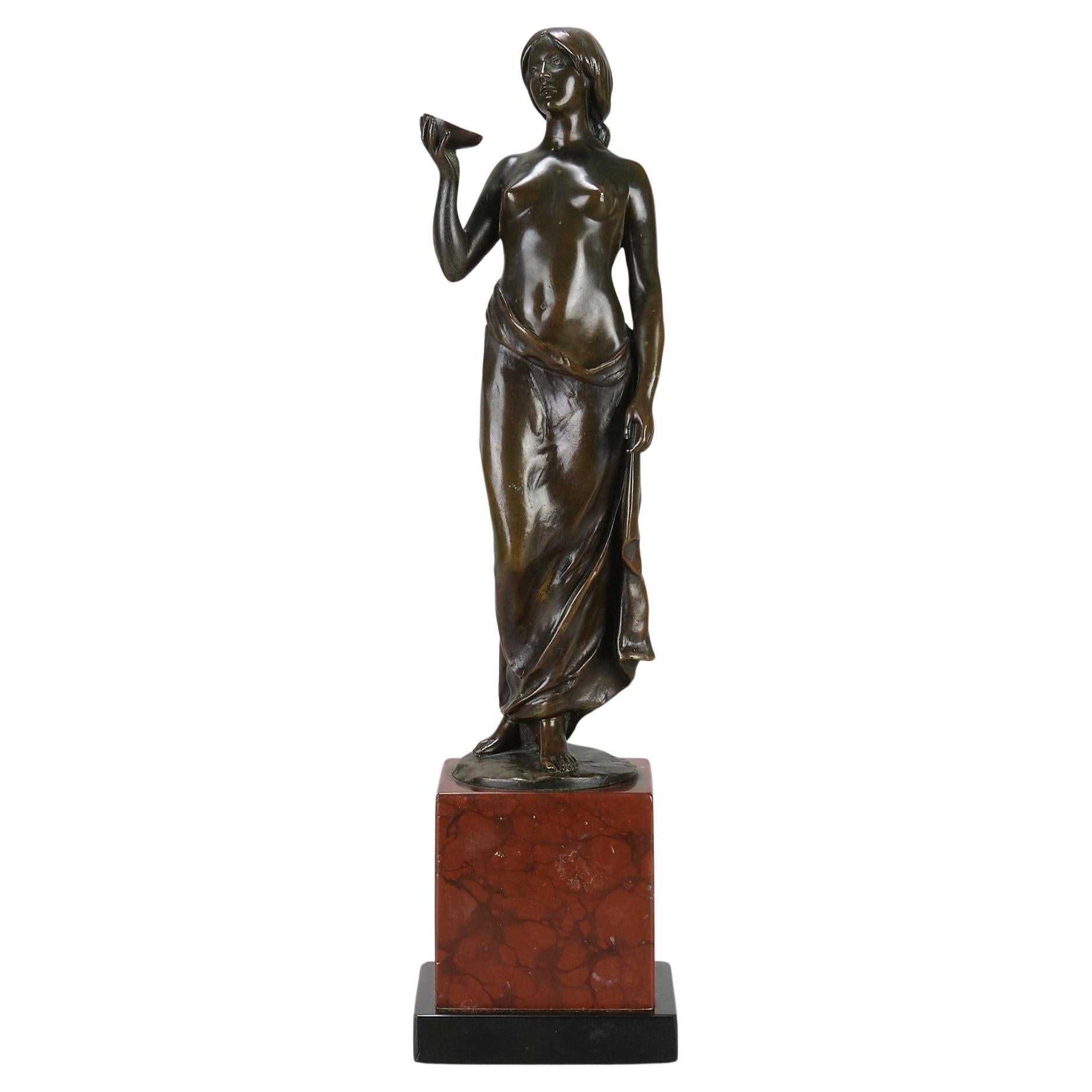 Late 19th Century Bronze Sculpture entitled "Sappho" by Franz Peleschka