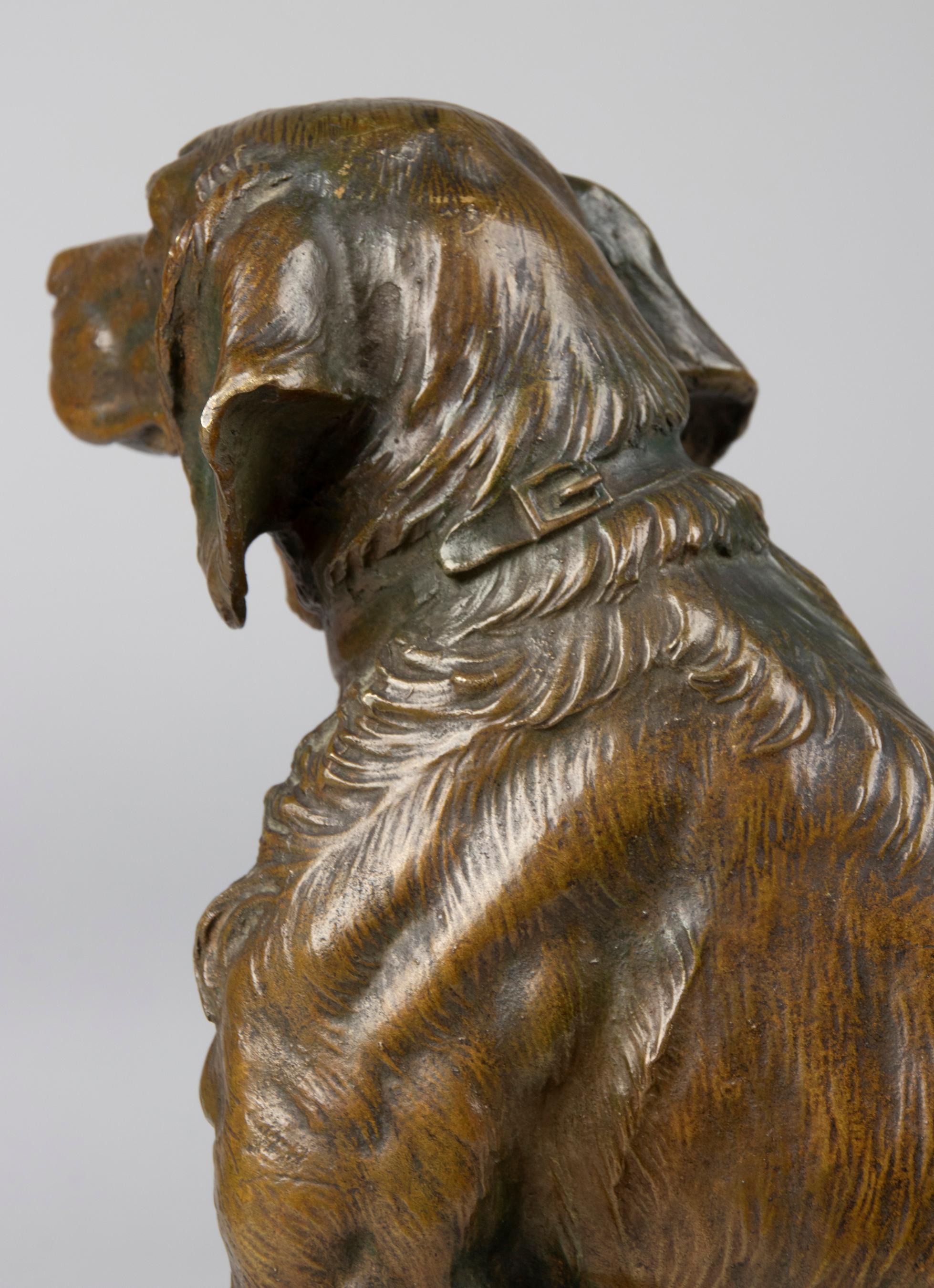 Late 19th Century Bronze Sculpture French Setter Dog, Masson 13
