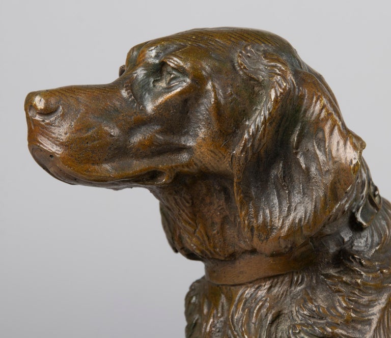 Late 19th Century Bronze Sculpture French Setter Dog, Masson For Sale 15