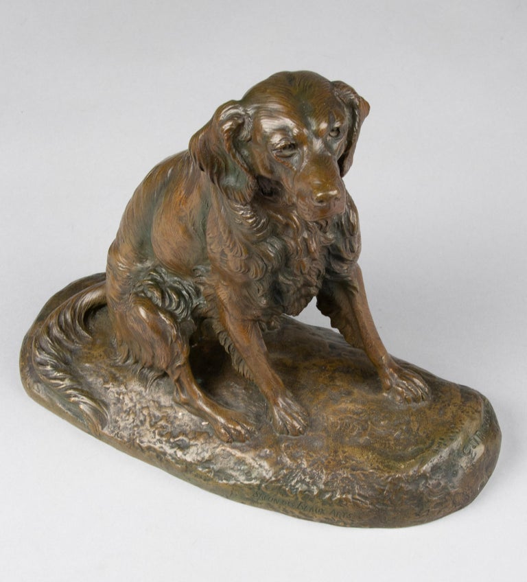 Late 19th Century Bronze Sculpture French Setter Dog, Masson For Sale 3