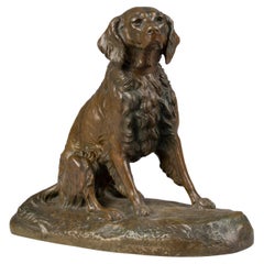 Late 19th Century Bronze Sculpture French Setter Dog, Masson