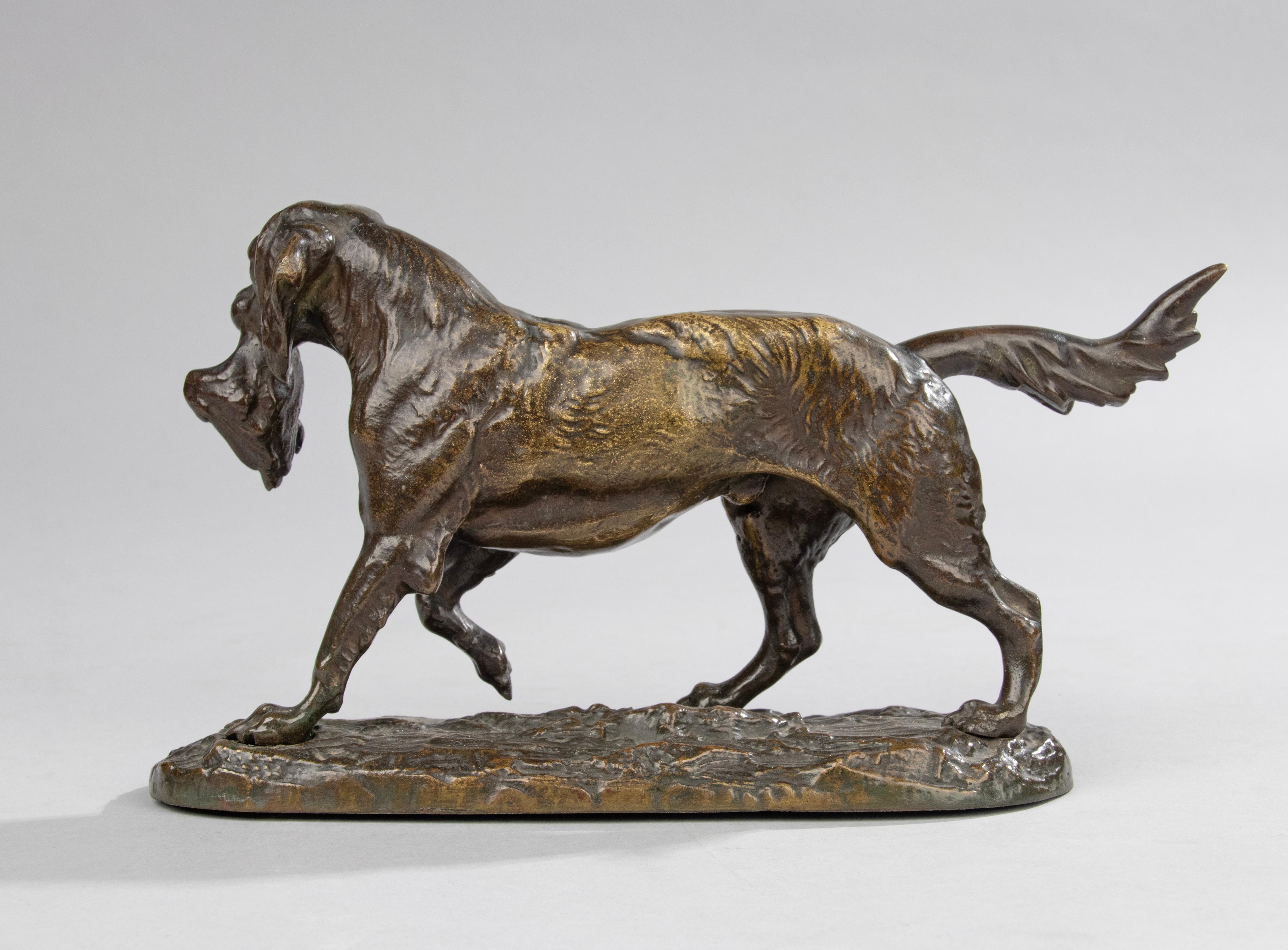 Late 19th Century Bronze Sculpture Hunting Dog 6