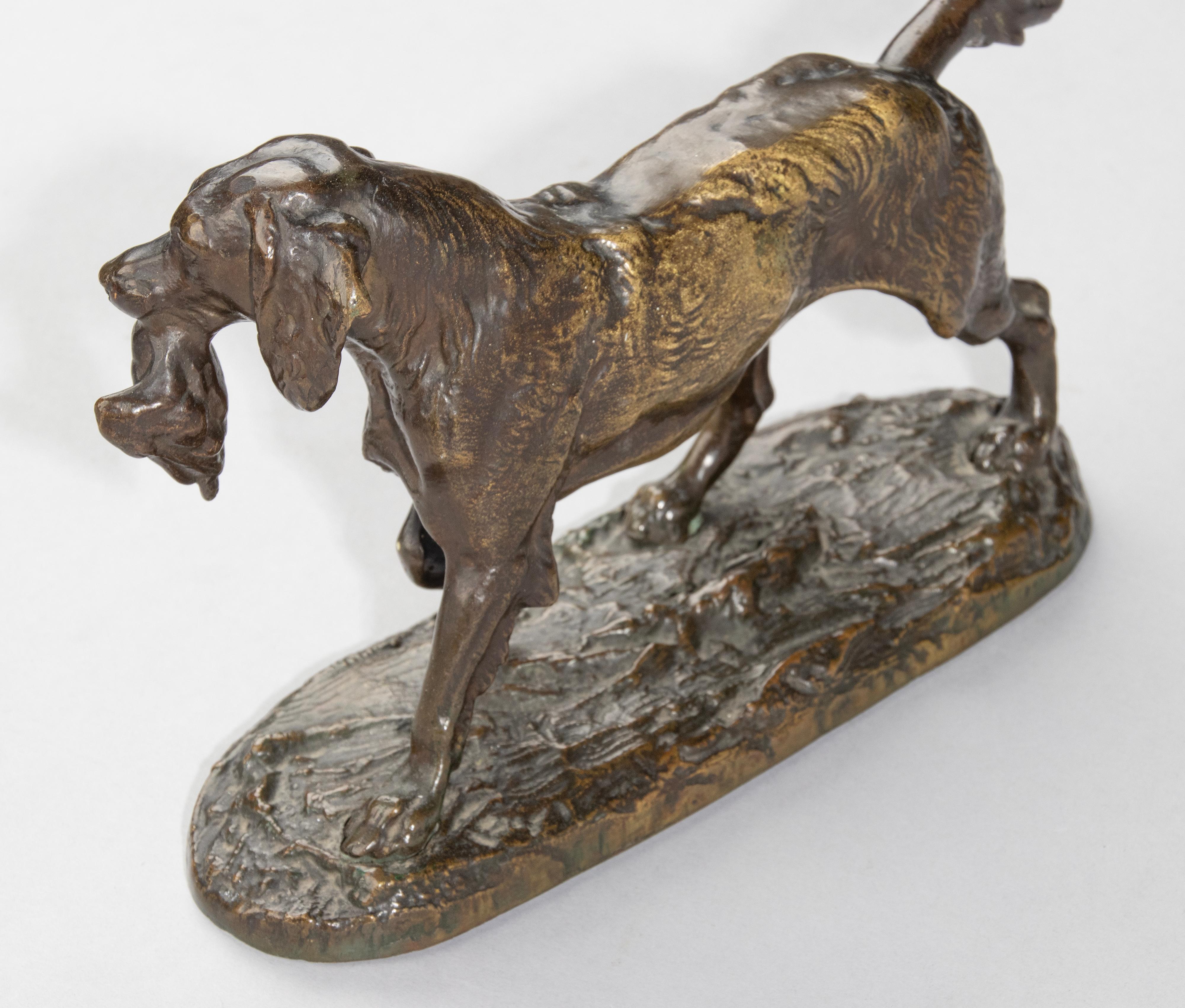 Late 19th Century Bronze Sculpture Hunting Dog 9