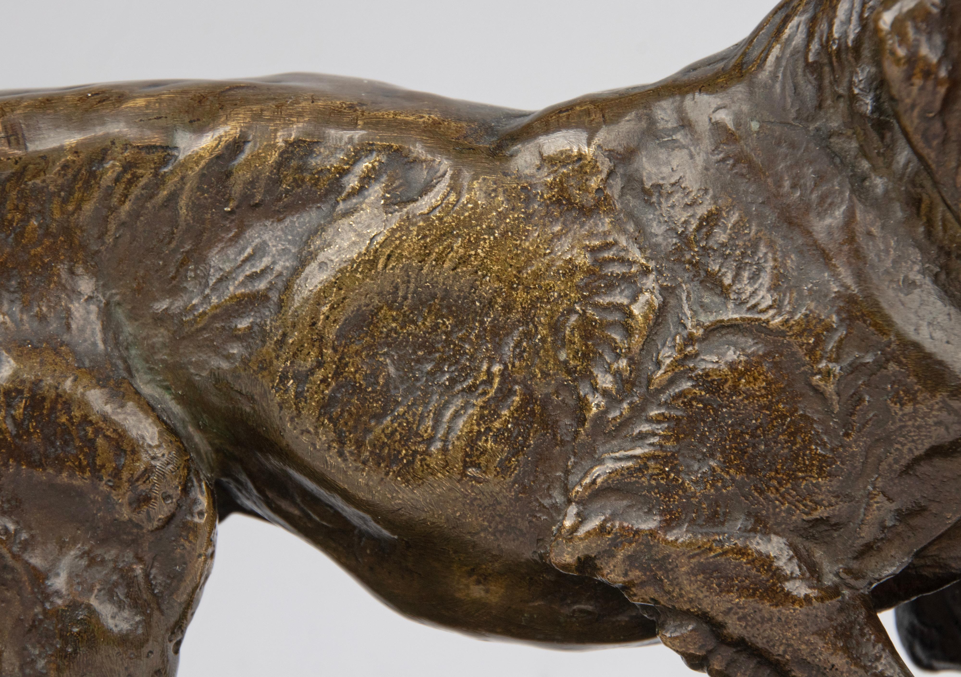 Late 19th Century Bronze Sculpture Hunting Dog 3