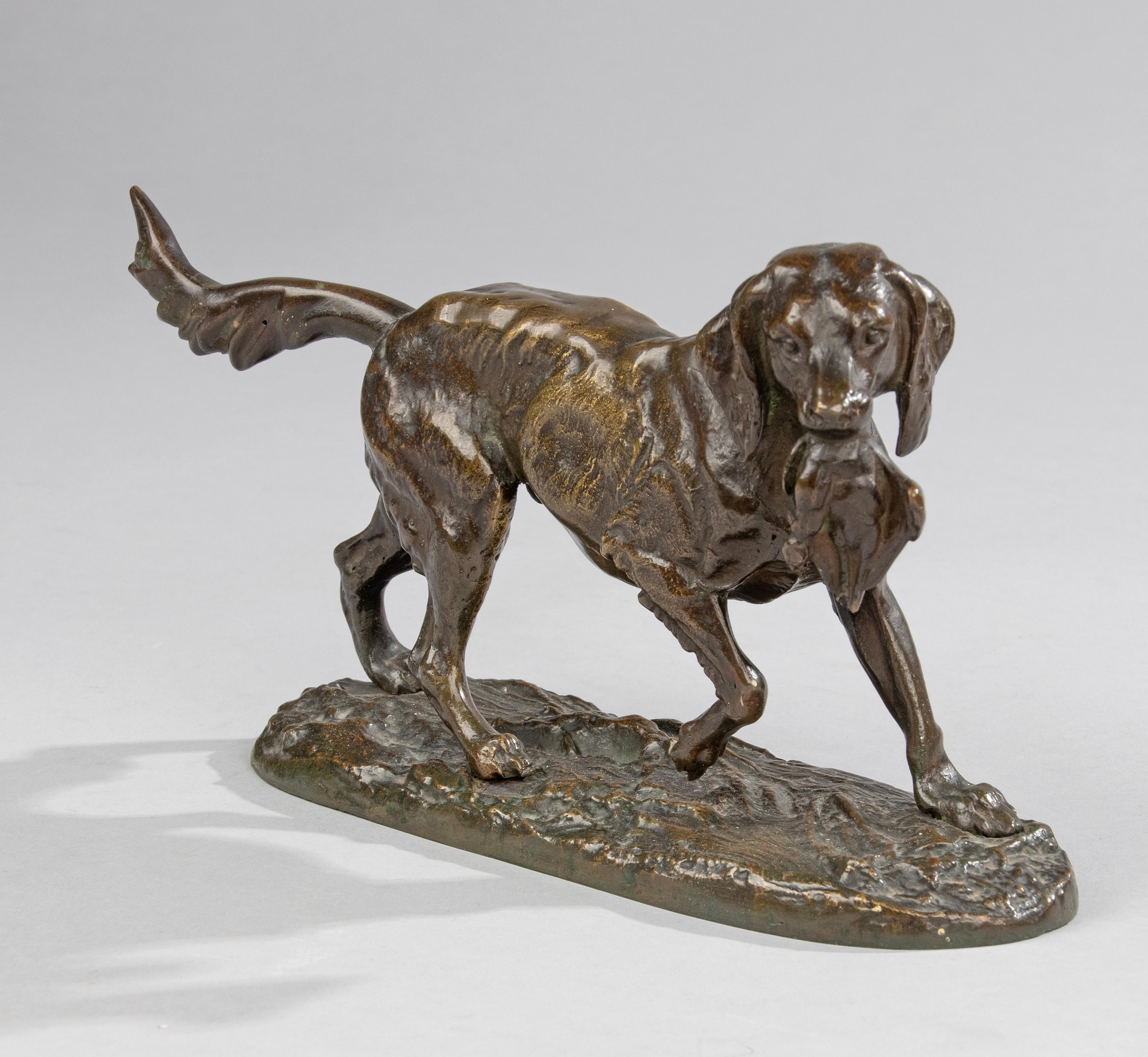 Late 19th Century Bronze Sculpture Hunting Dog 4
