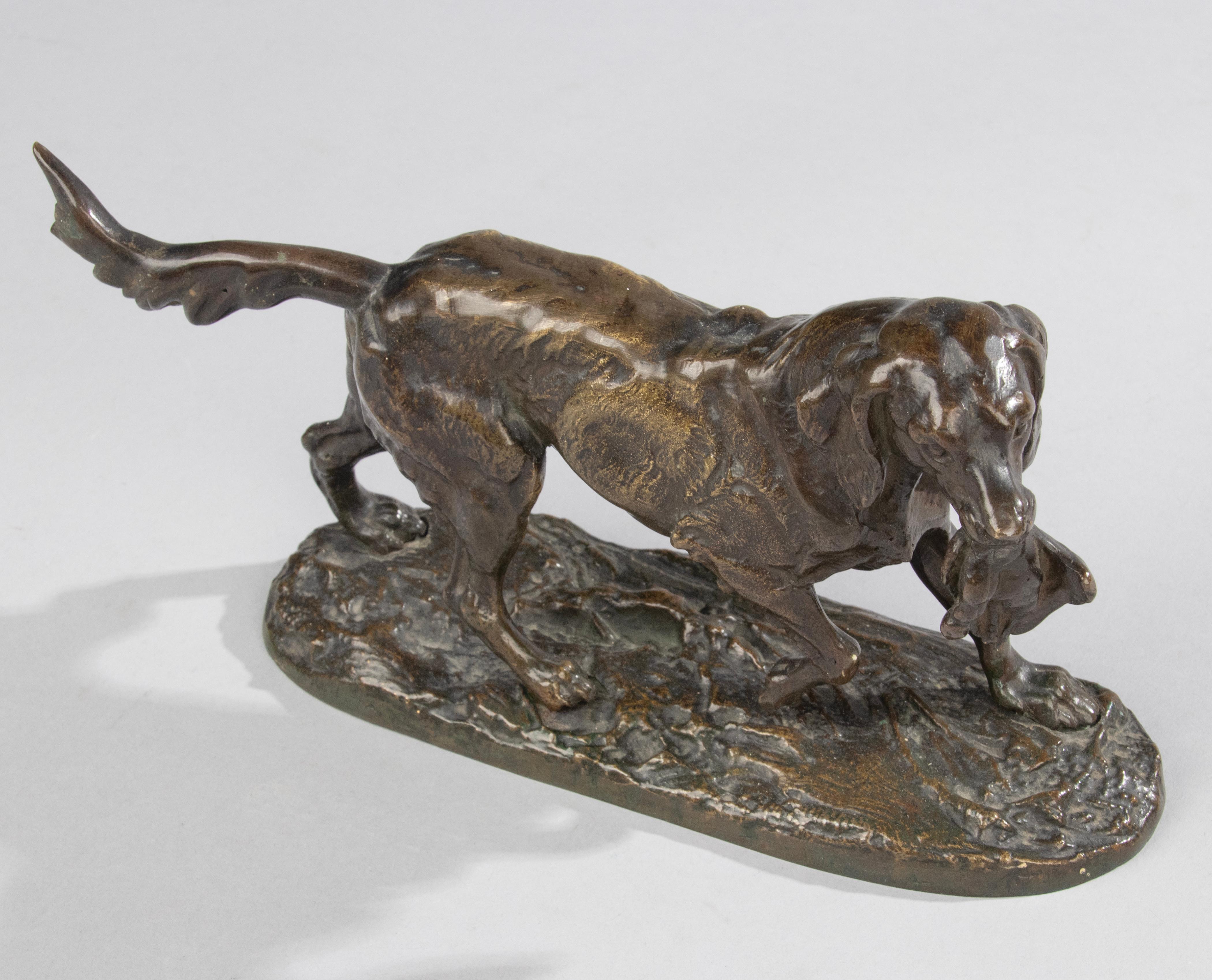 Late 19th Century Bronze Sculpture Hunting Dog 5